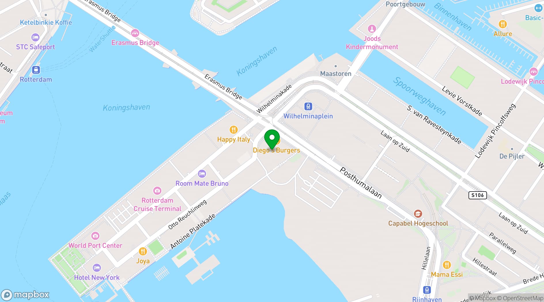 Map showing New Luxor Theater