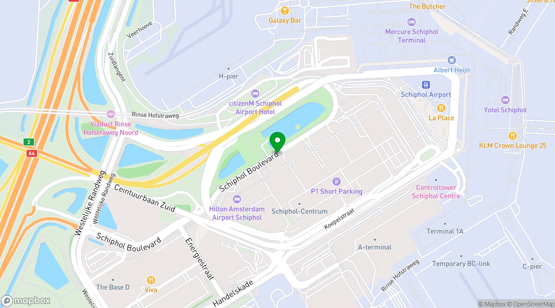 Map showing Sheraton Amsterdam Airport Hotel and Conference Center