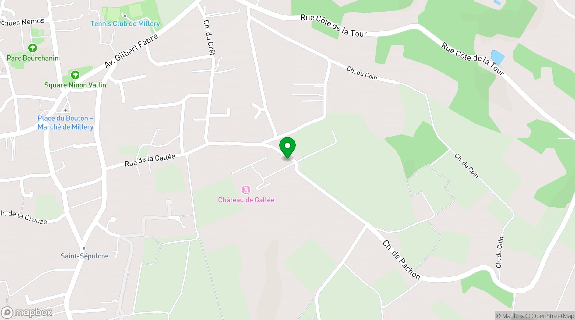 Map showing Château La Gallée