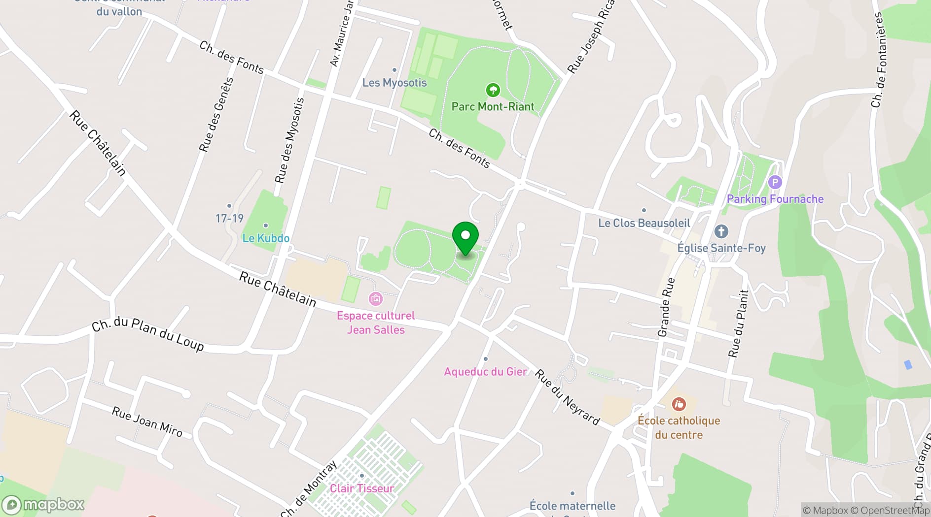 Map showing Sainte-Foy-Lès-Lyon Municipal Halls