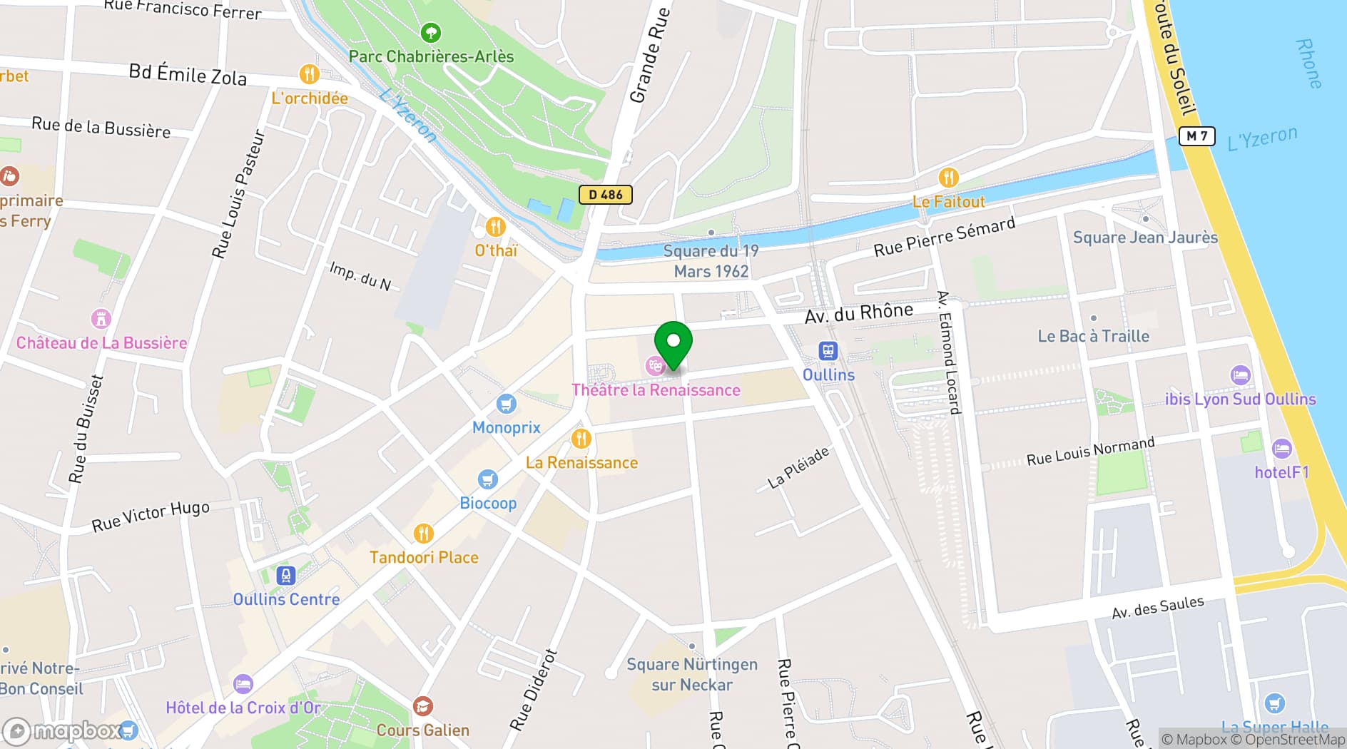 Map showing Théâtre de La Renaissance