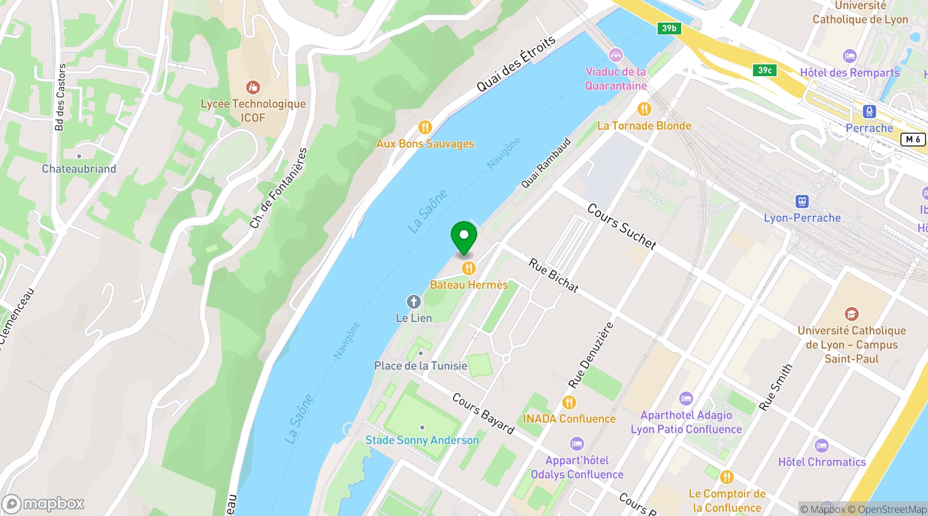 Map showing L'Embarcadère