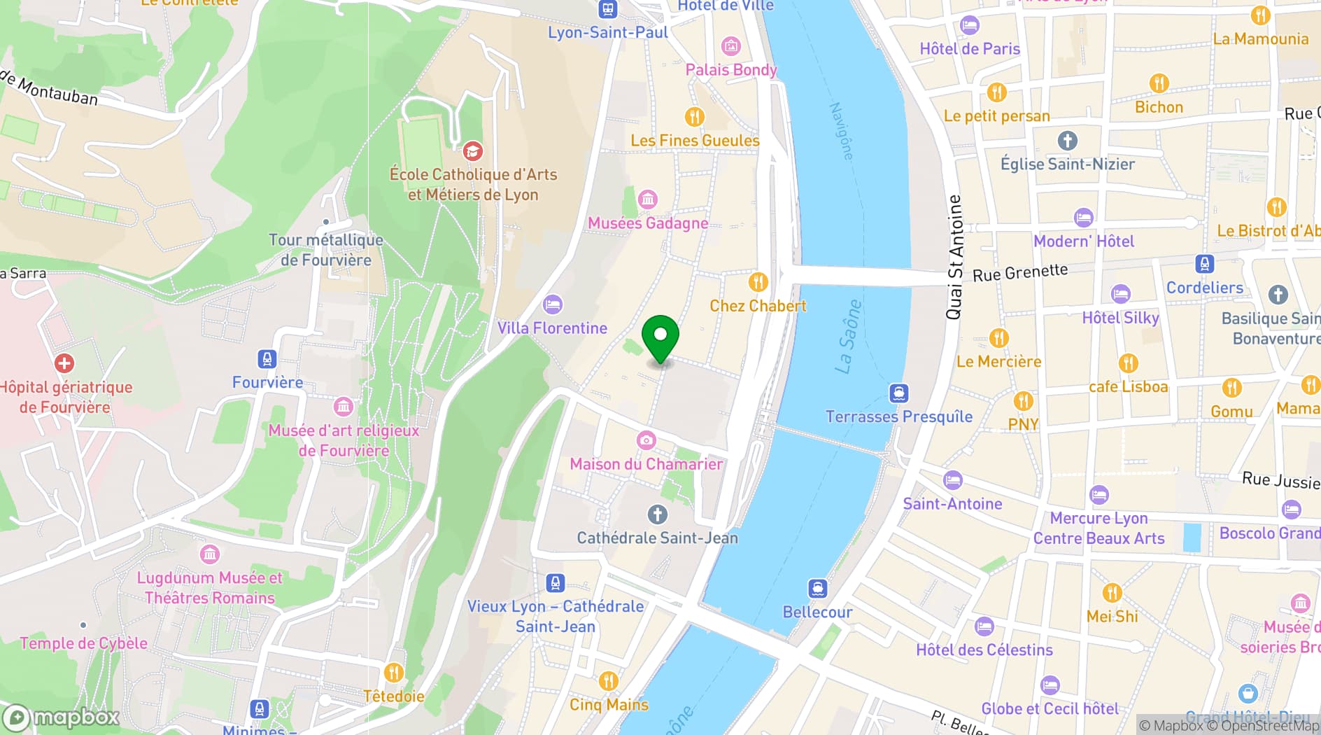 Map showing Clos du Vieux-Lyon