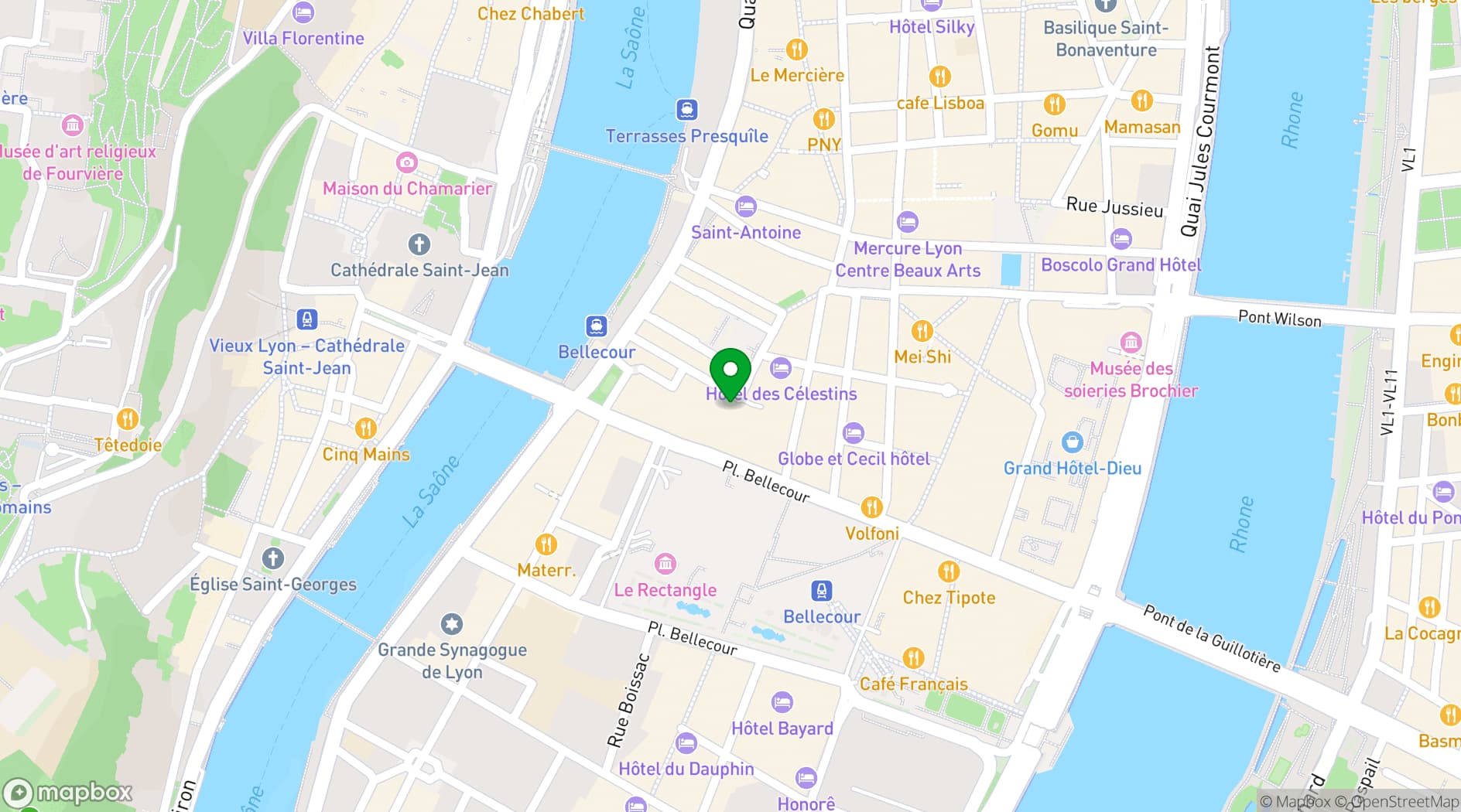 Map showing Café Terroir