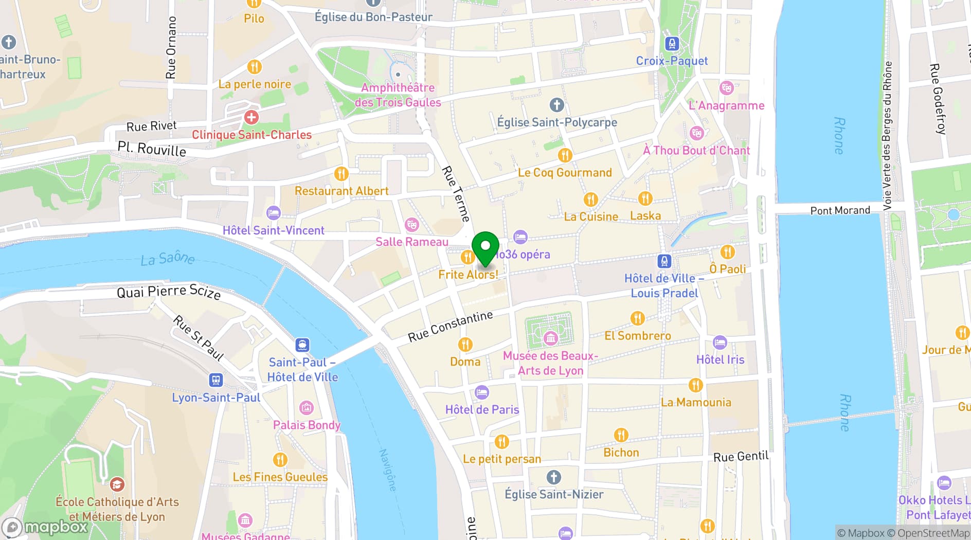 Map showing Cocoon Terreaux