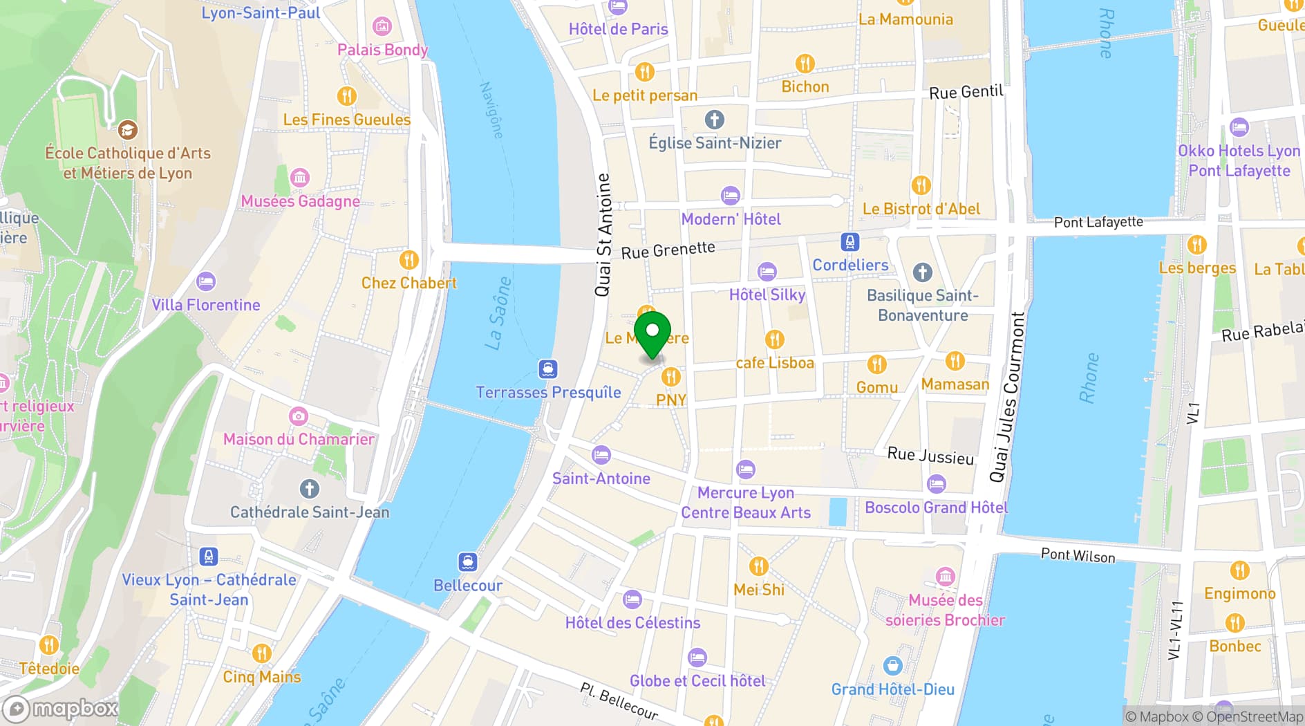 Map showing Bistrot de Lyon