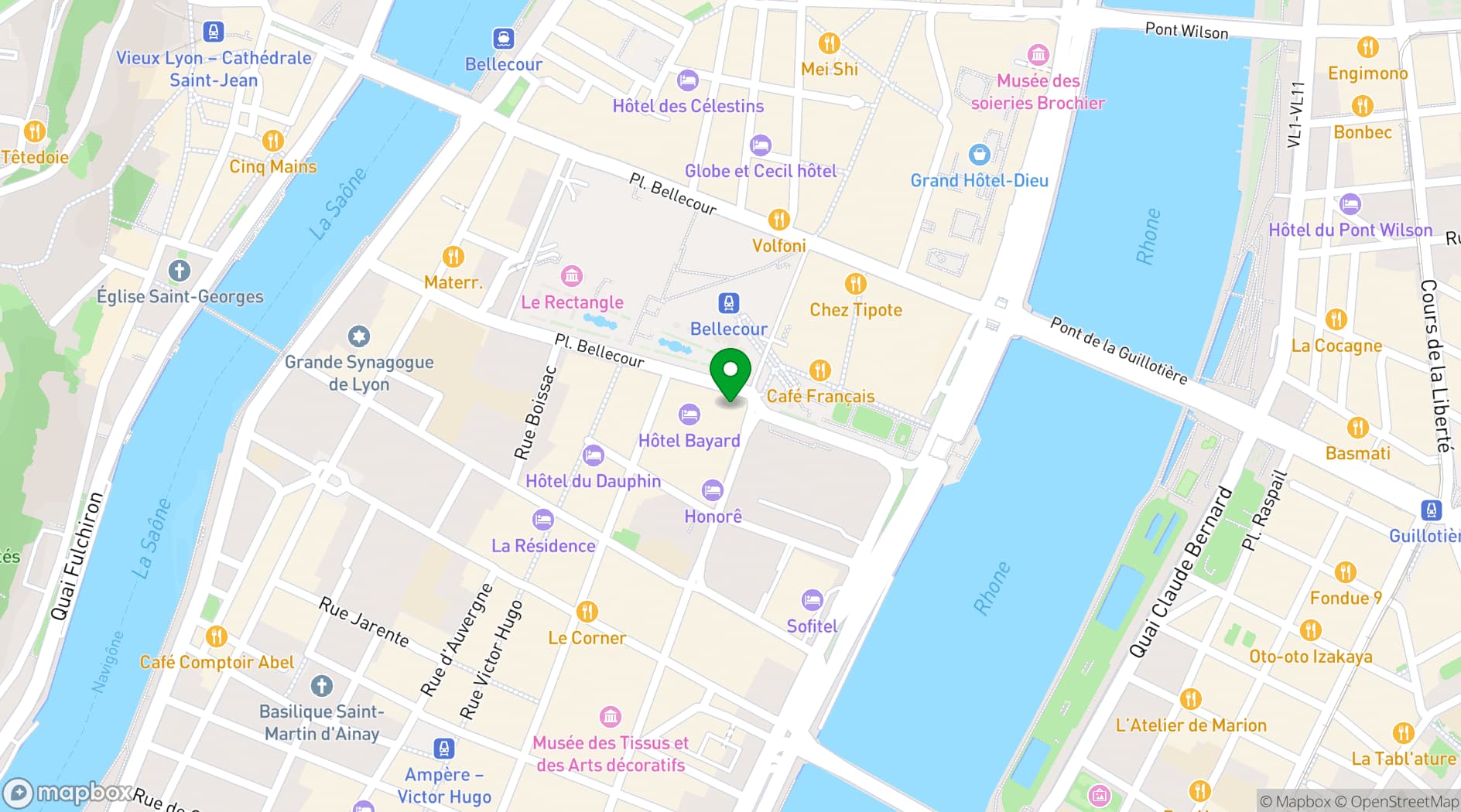 Map showing L'Institut Restaurant
