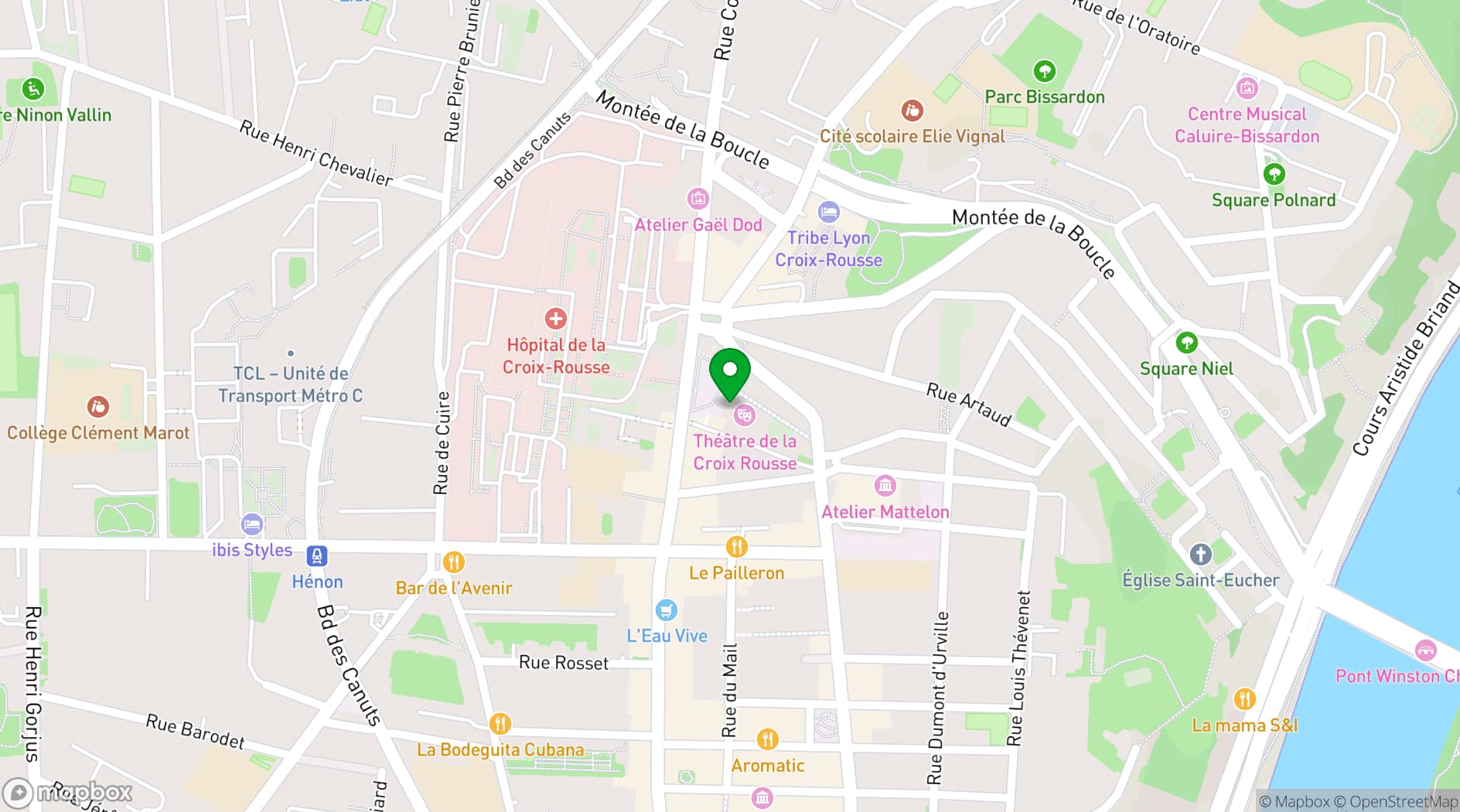 Map showing Théâtre de la Croix-Rousse