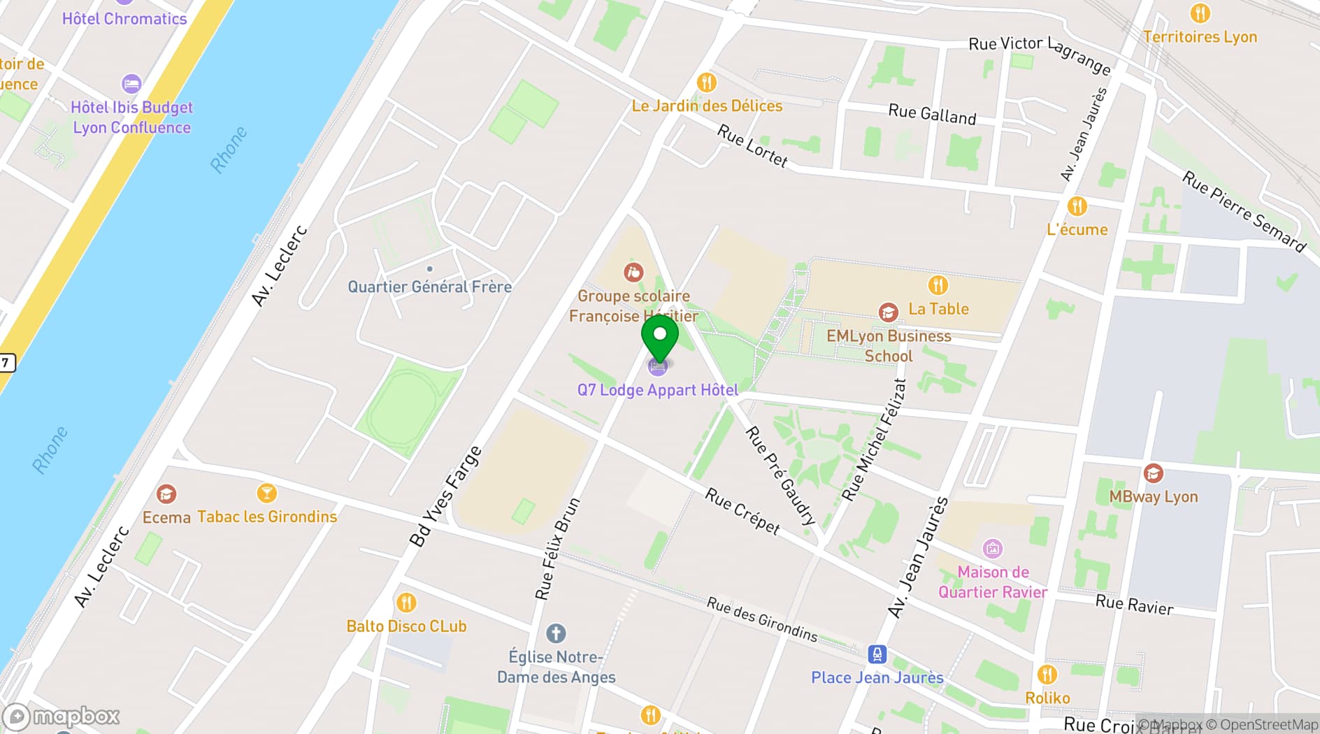 Map showing Q7 Lodge