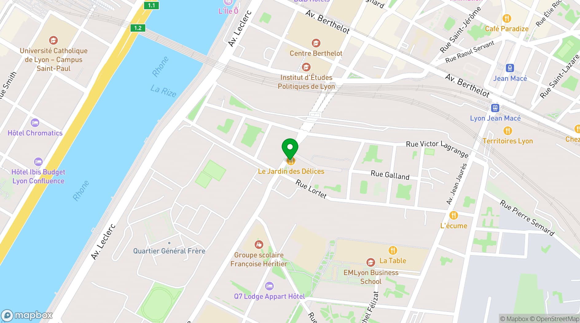 Map showing Le Jardin des Délices