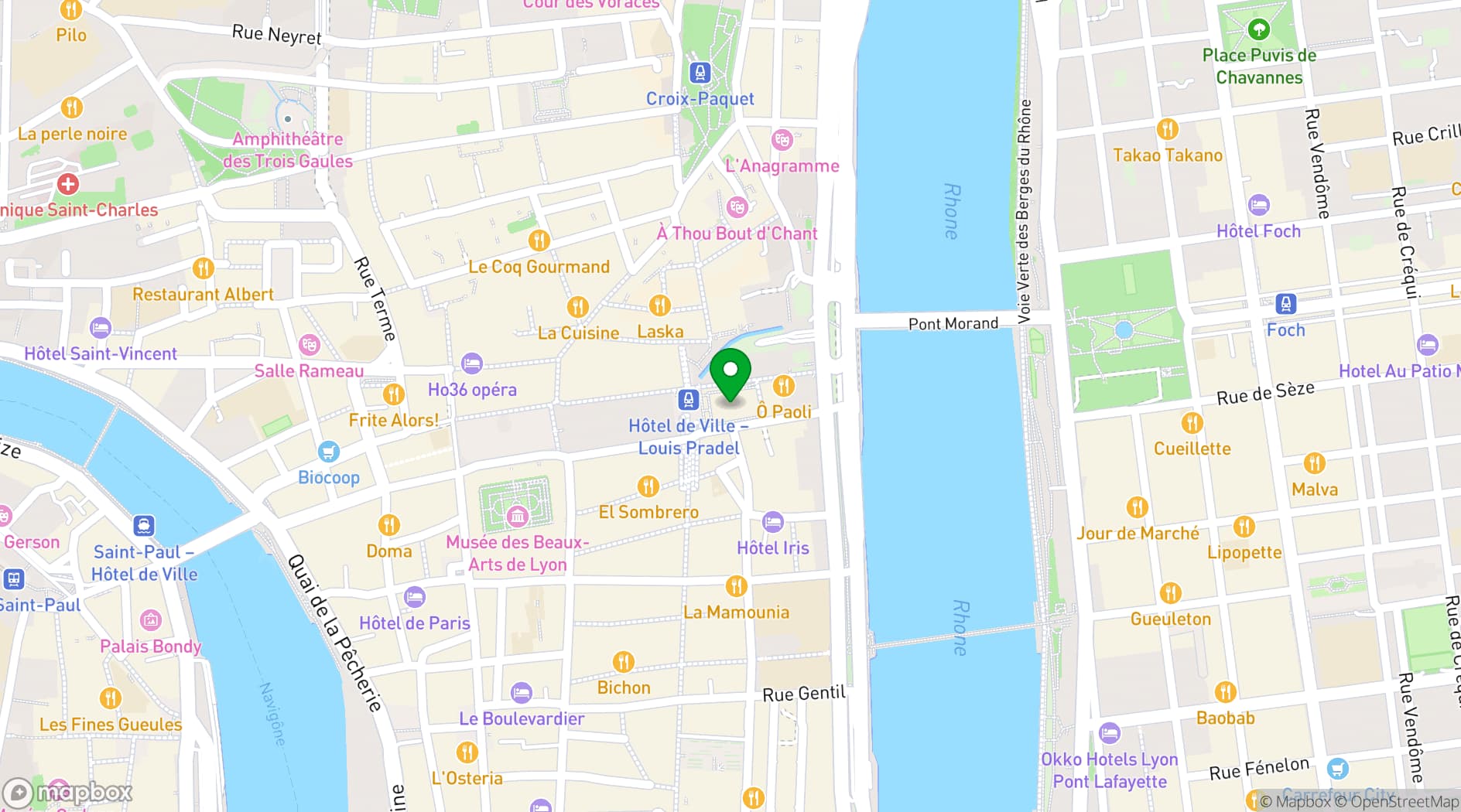 Map showing Hôtel de Ville de Lyon
