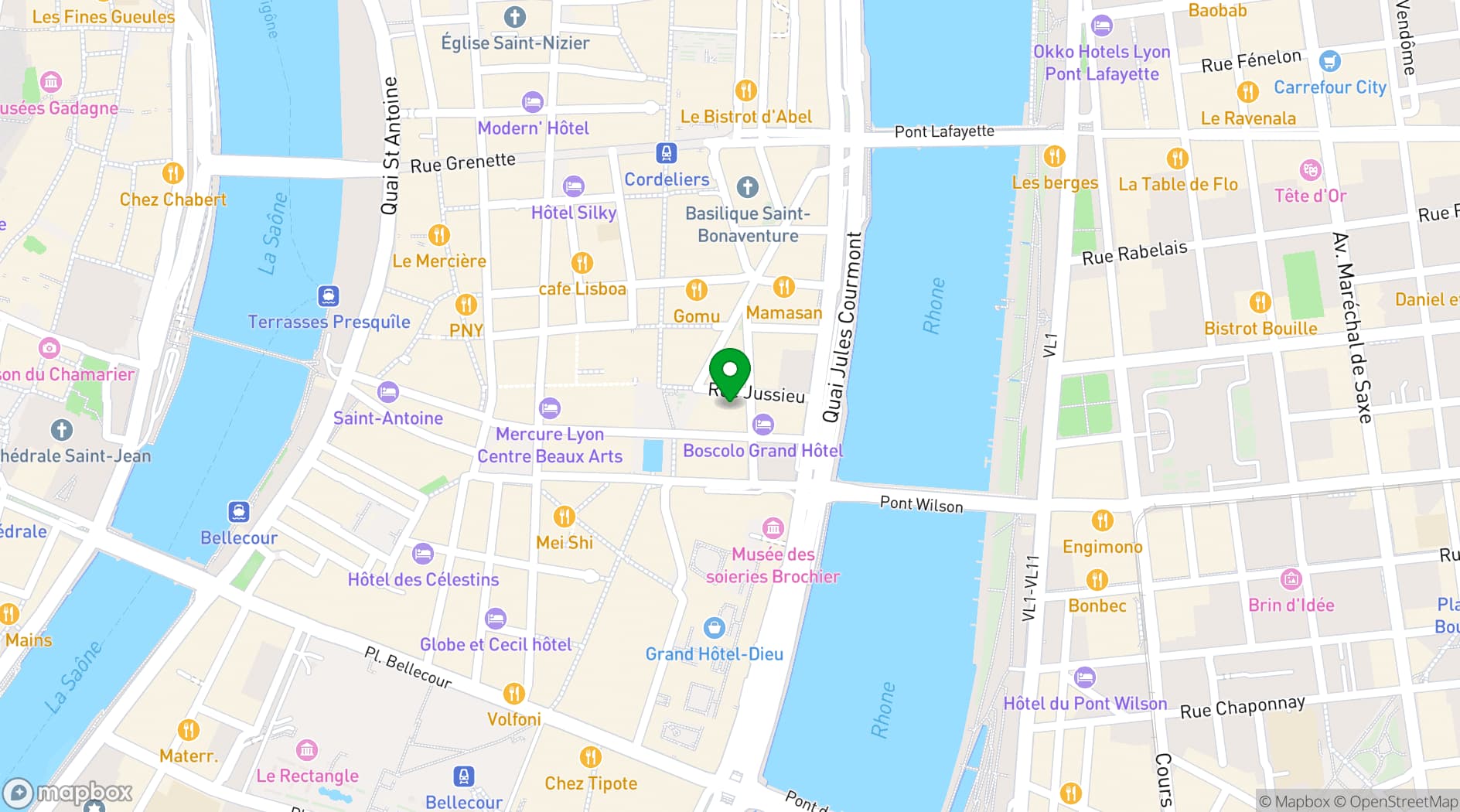 Map showing Hôtel Carlton Lyon - MGallery
