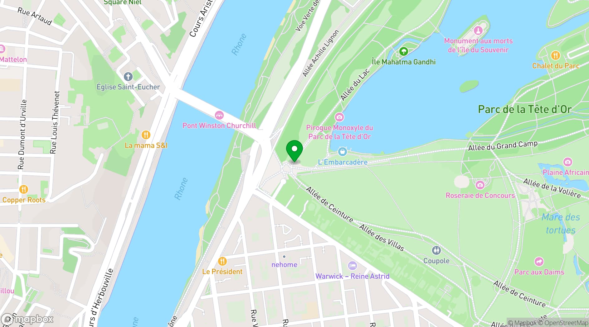 Map showing Parc de la Tête d'Or