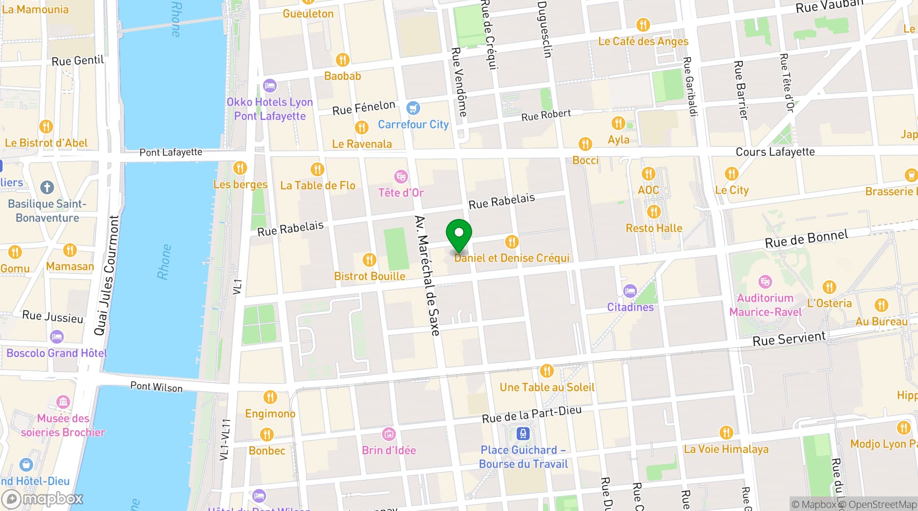 Map showing Hotel Mercure Lyon Centre Lumière