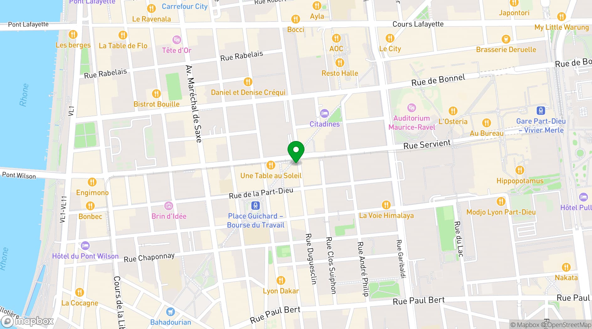 Map showing LE BISTROT DU PALAIS