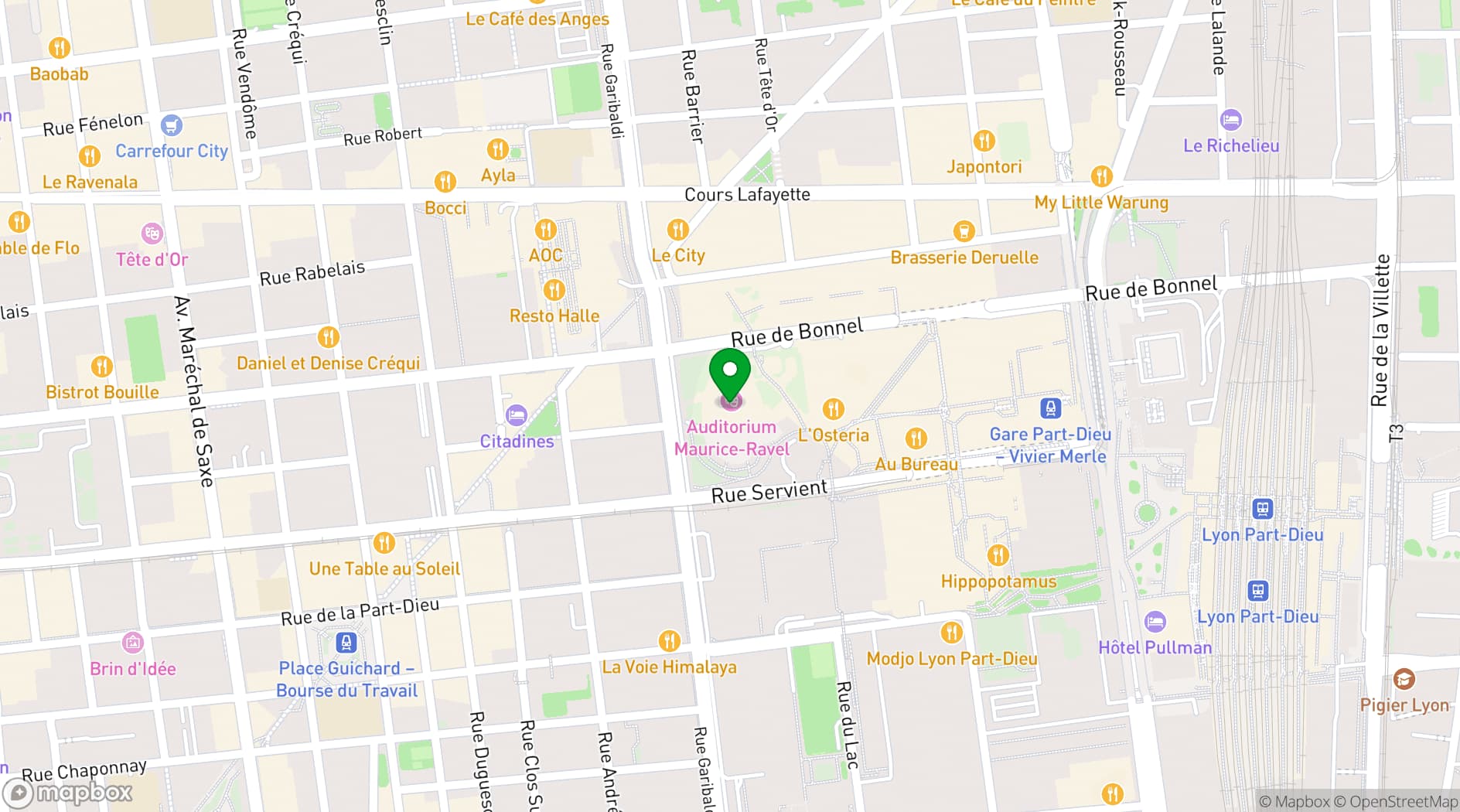 Map showing Auditorium de Lyon
