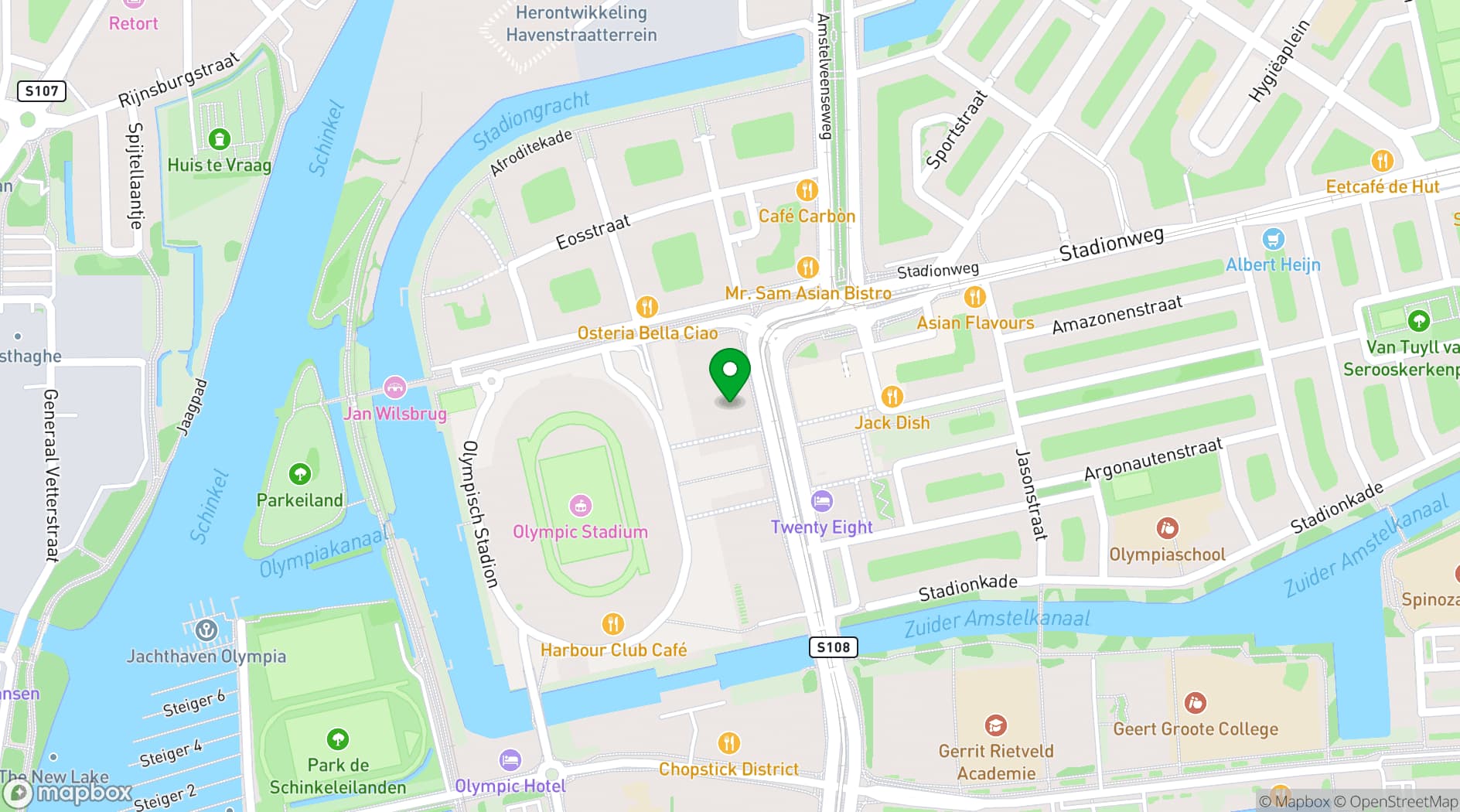 Map showing NENI Amsterdam