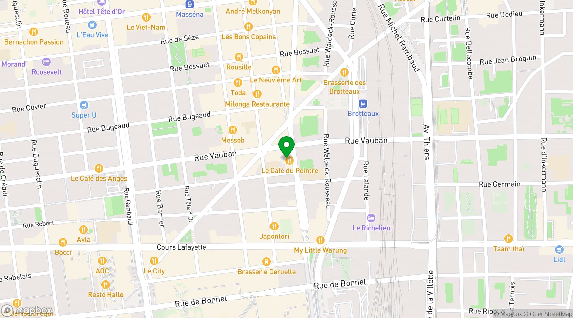 Map showing Le Café du Peintre