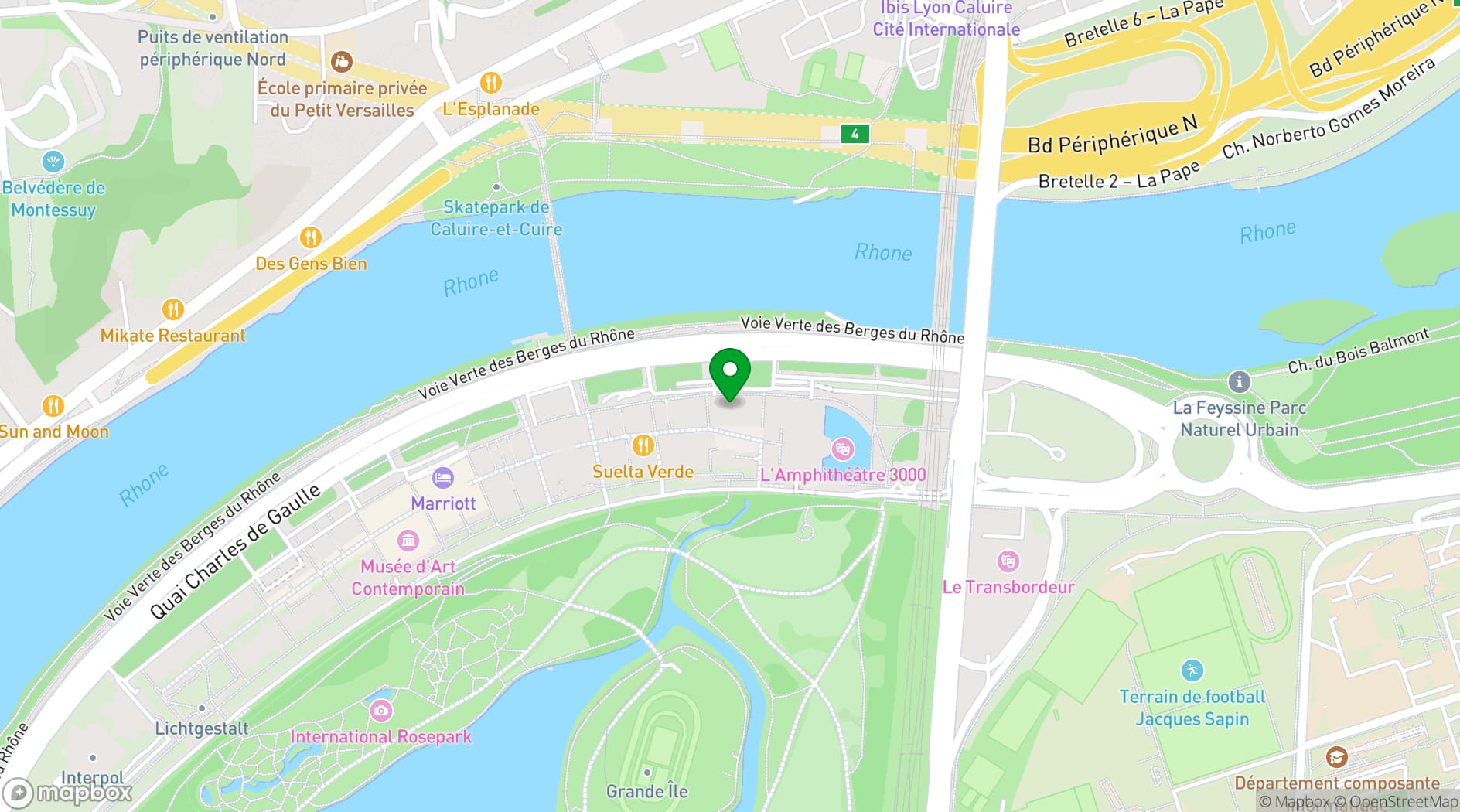 Map showing Crowne Plaza Lyon - Cite Internationale