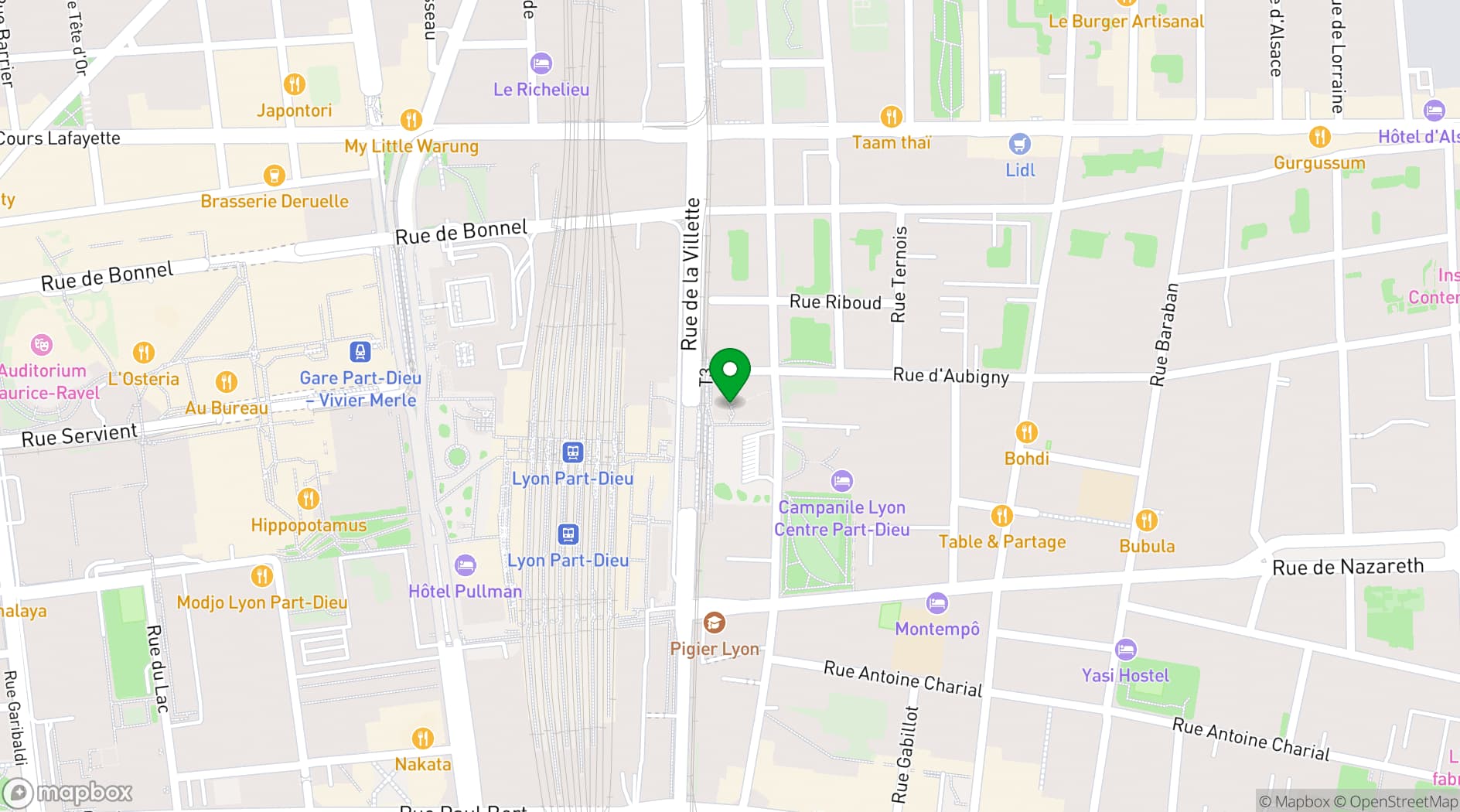 Map showing Espaces Part-Dieu