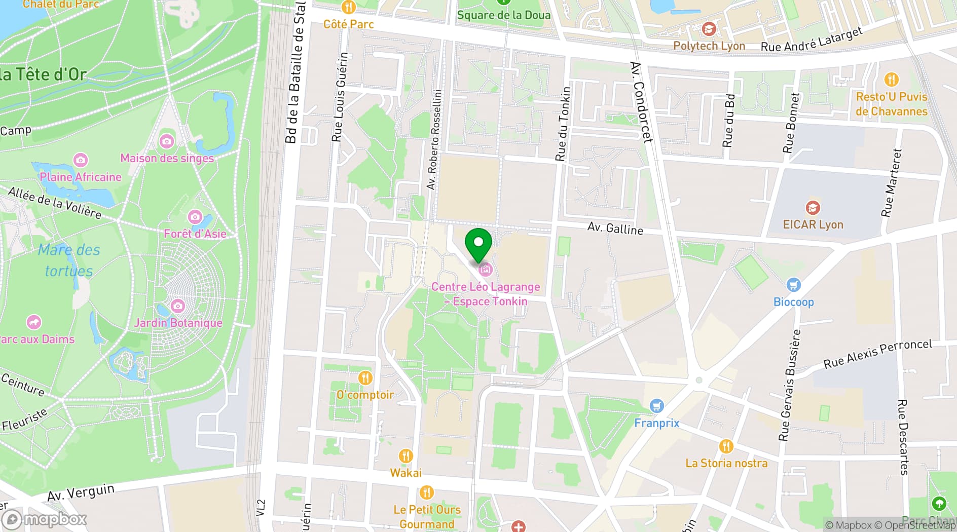 Map showing Espace Tonkin