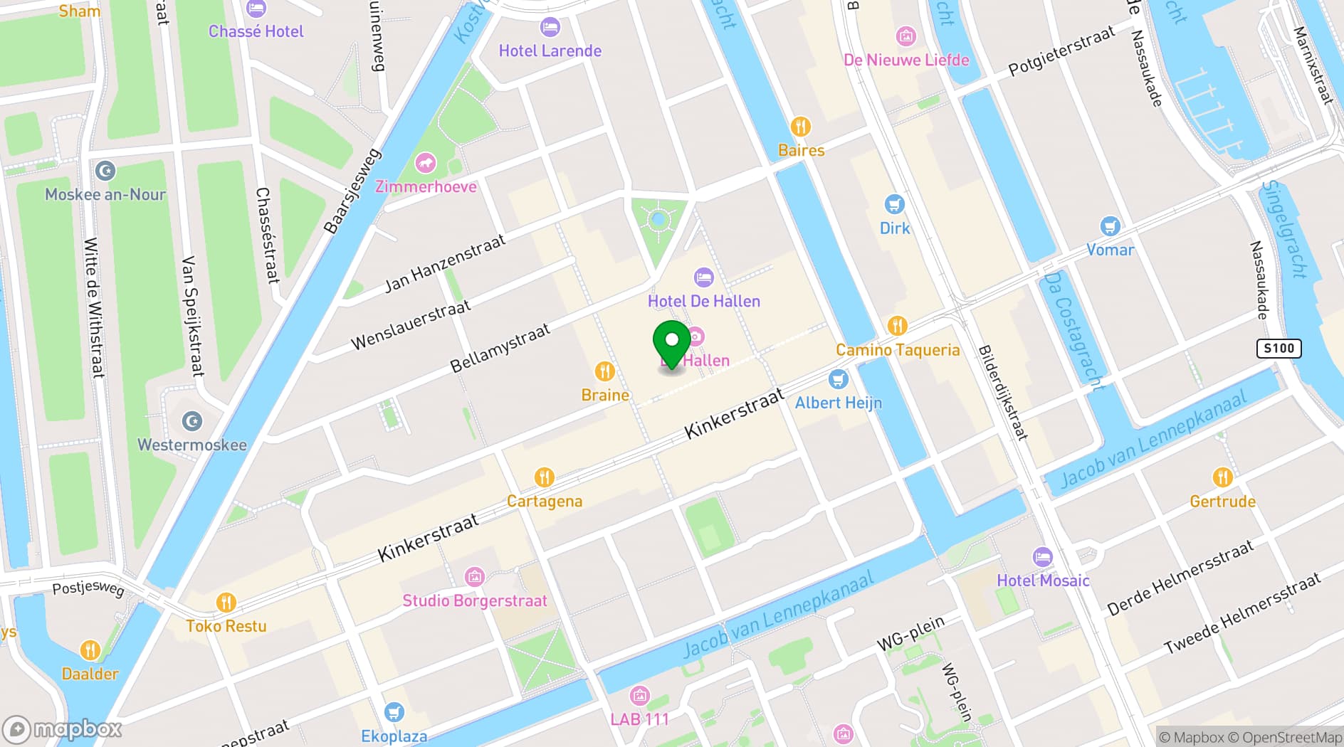 Map showing De Hallen Studio