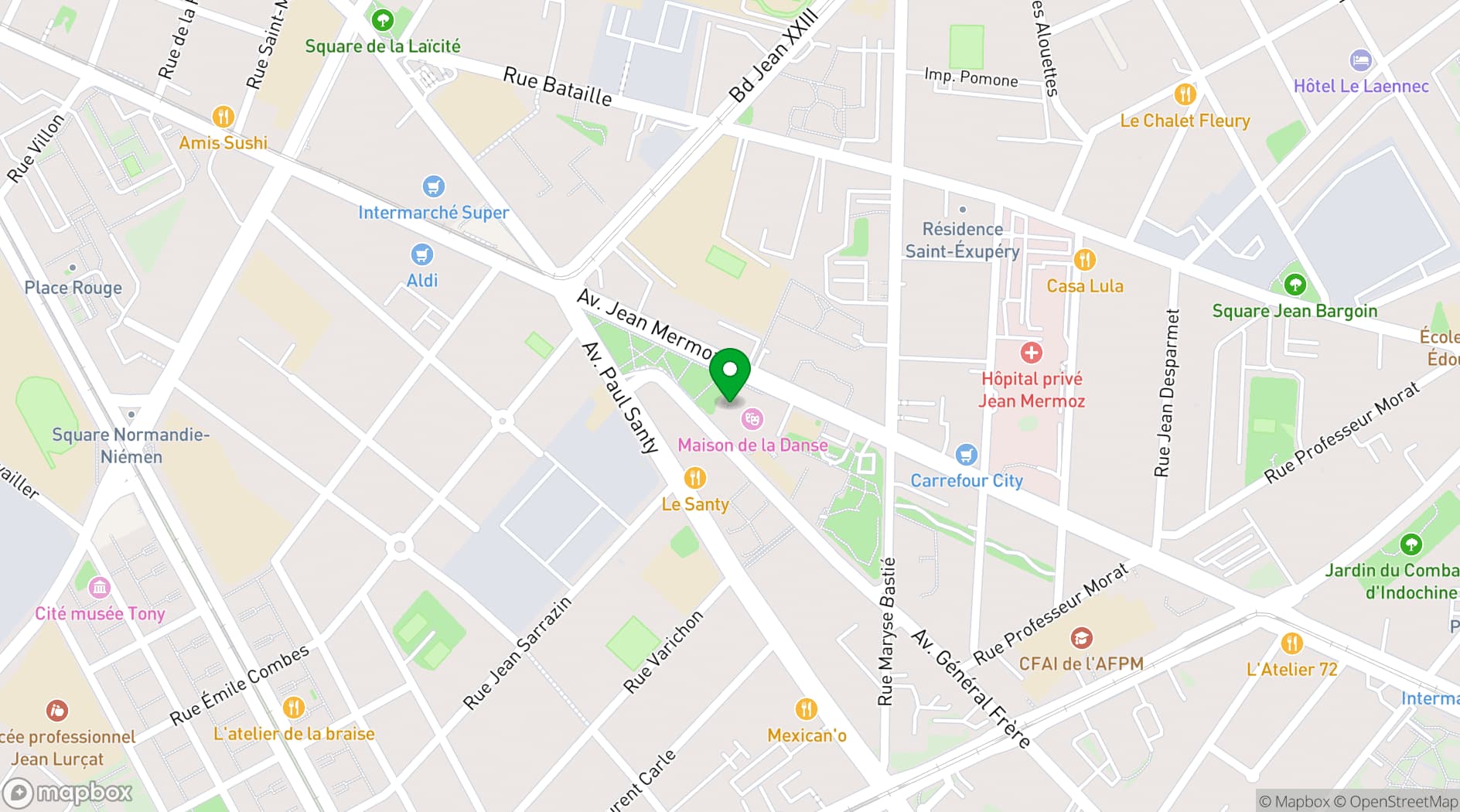 Map showing Maison de la Danse