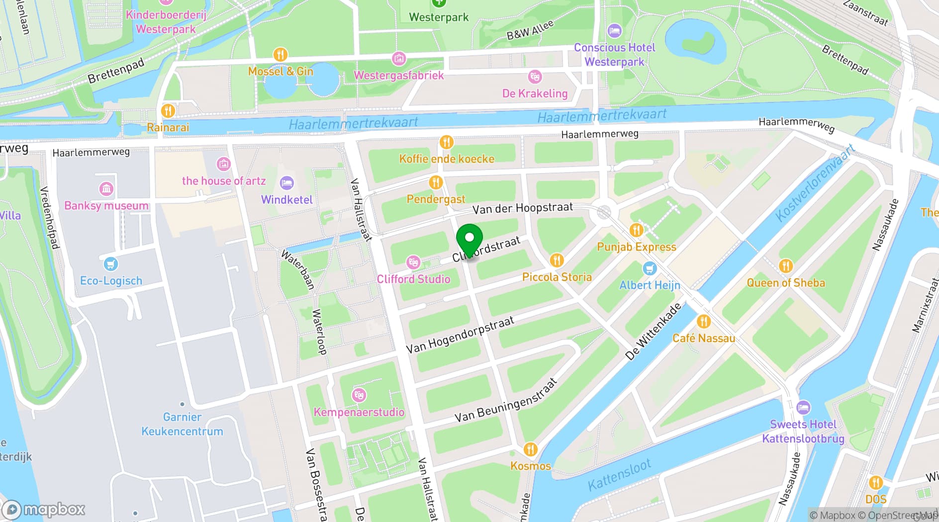 Map showing Colette's Private Dining