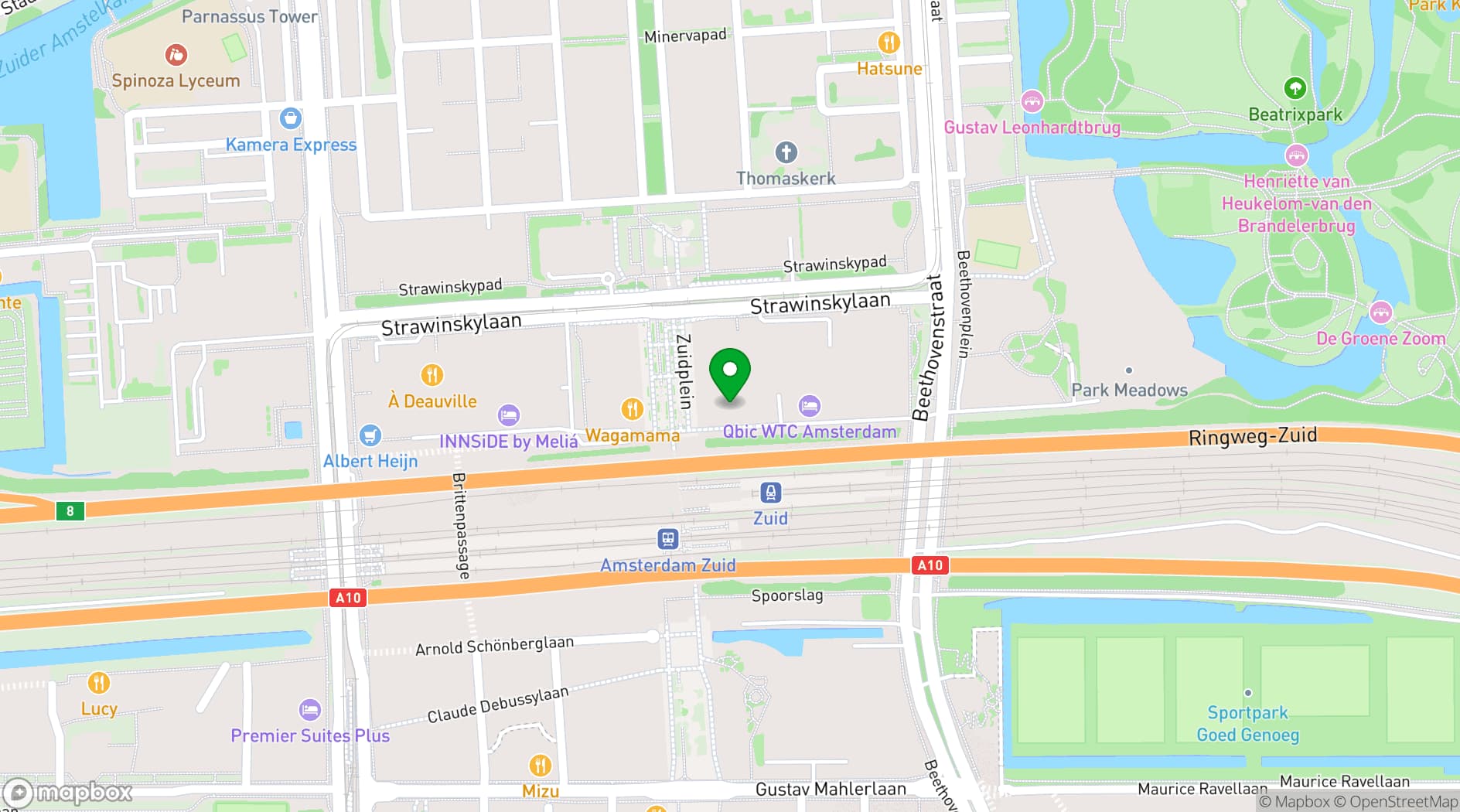 Map showing WTC Amsterdam