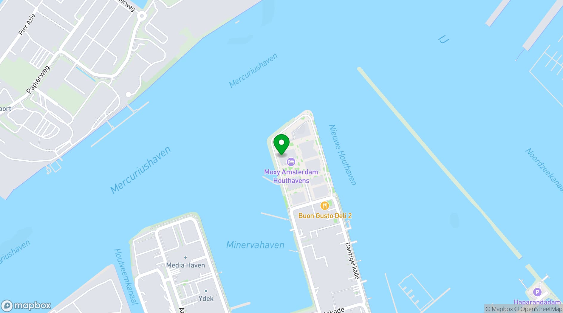 Map showing Residence Inn Amsterdam Houthavens