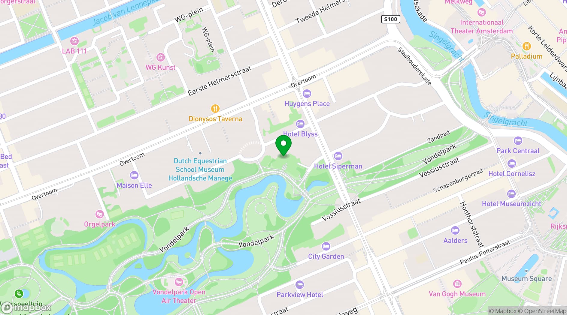 Map showing Park Zuid