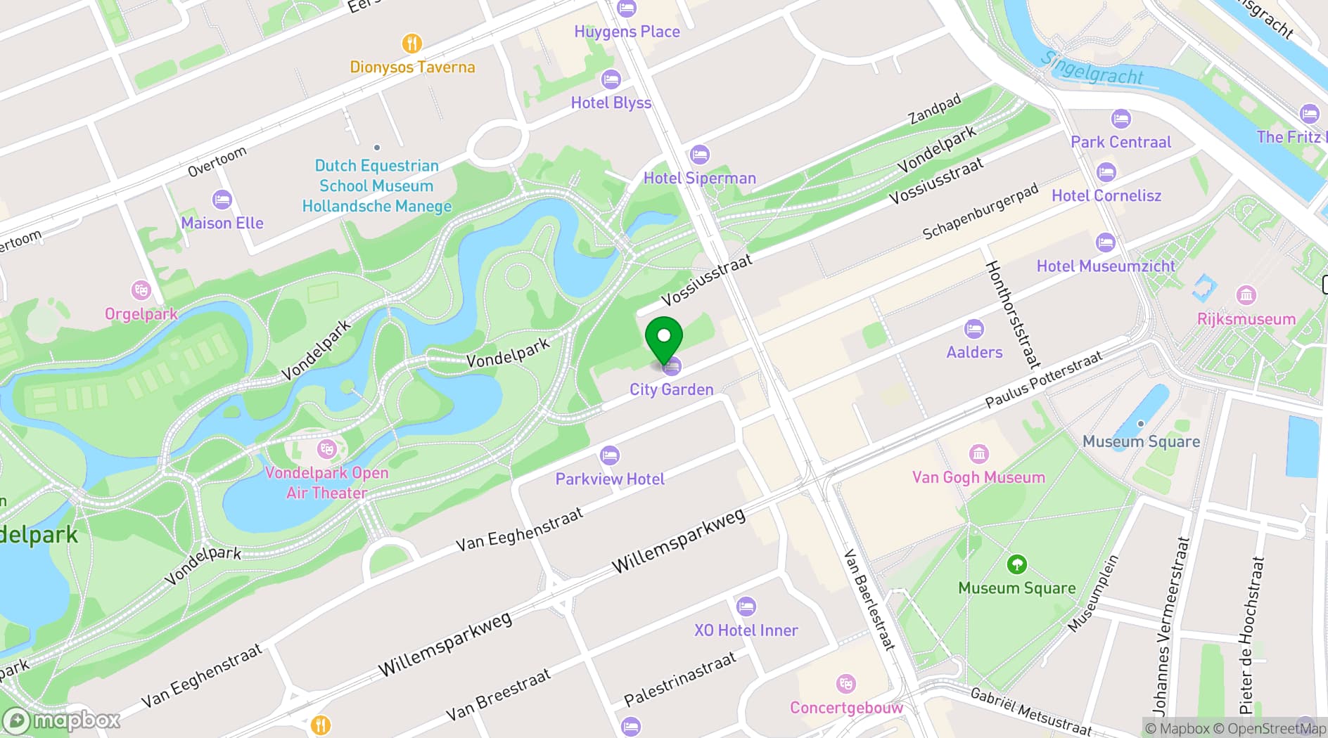 Map showing City Hotel