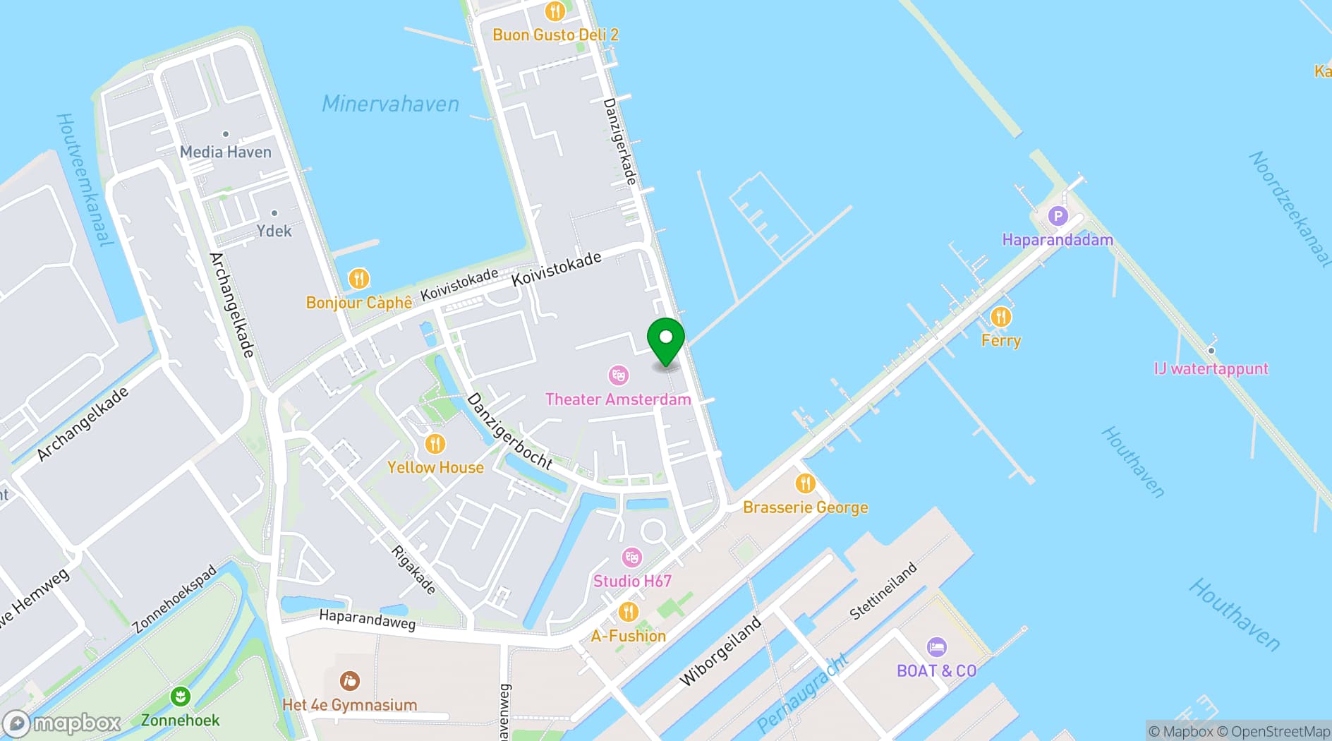 Map showing Theater Amsterdam