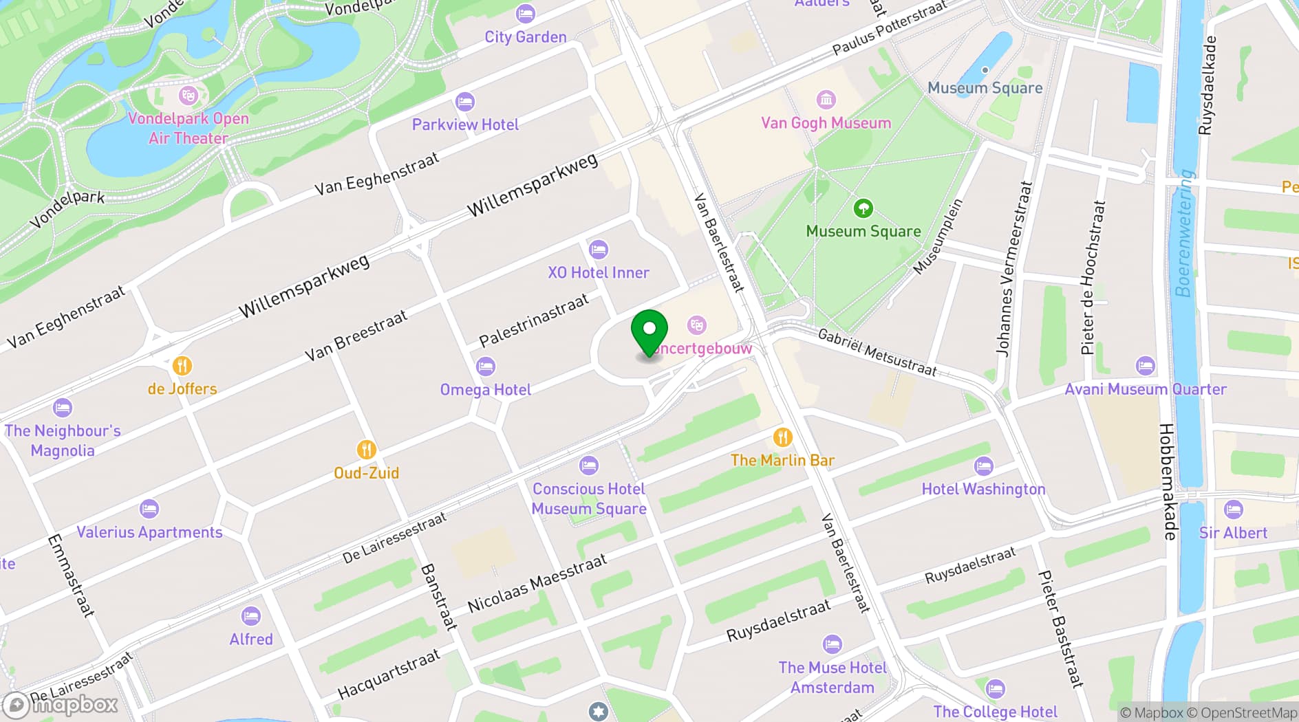 Map showing The Royal Concertgebouw