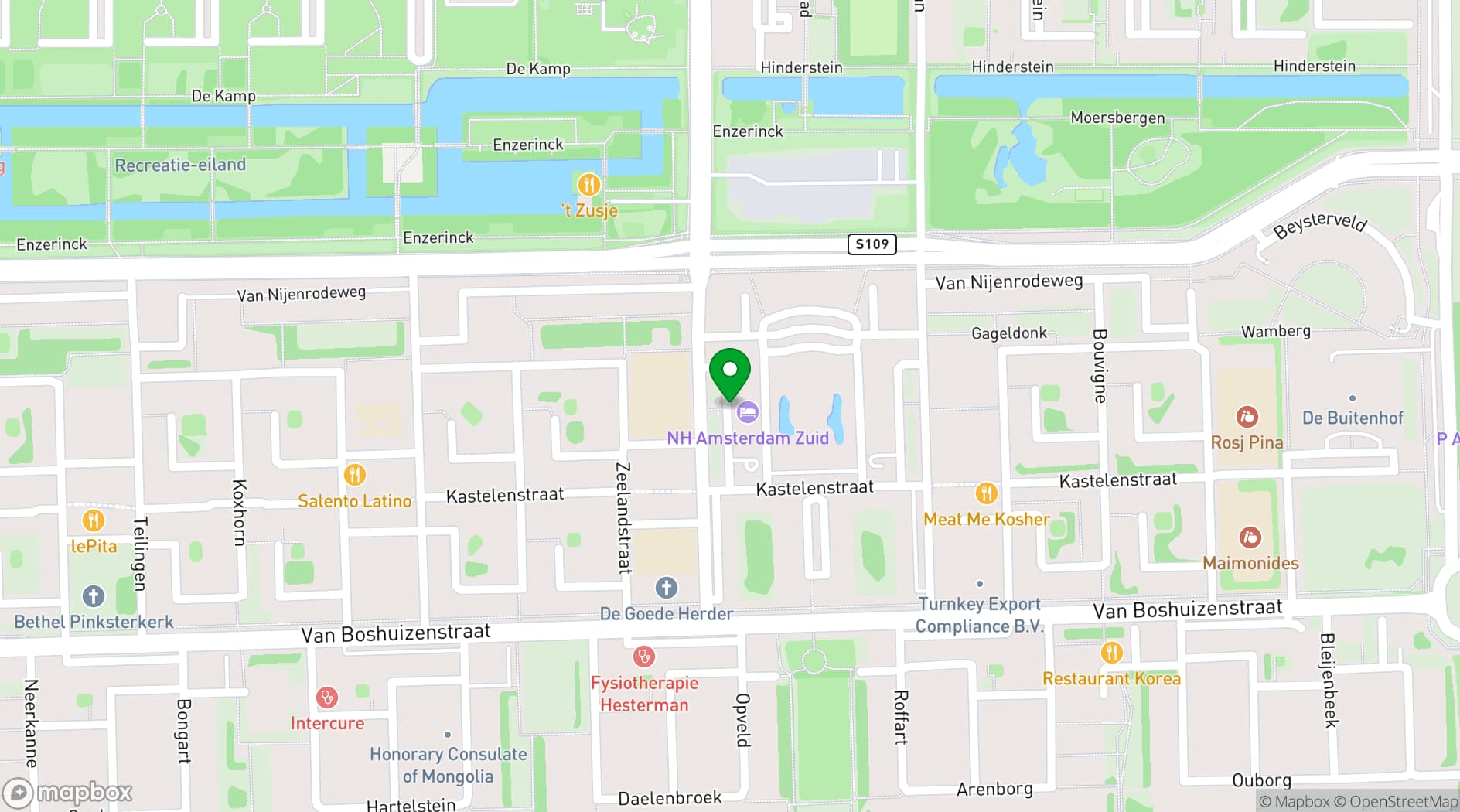 Map showing NH Amsterdam Zuid
