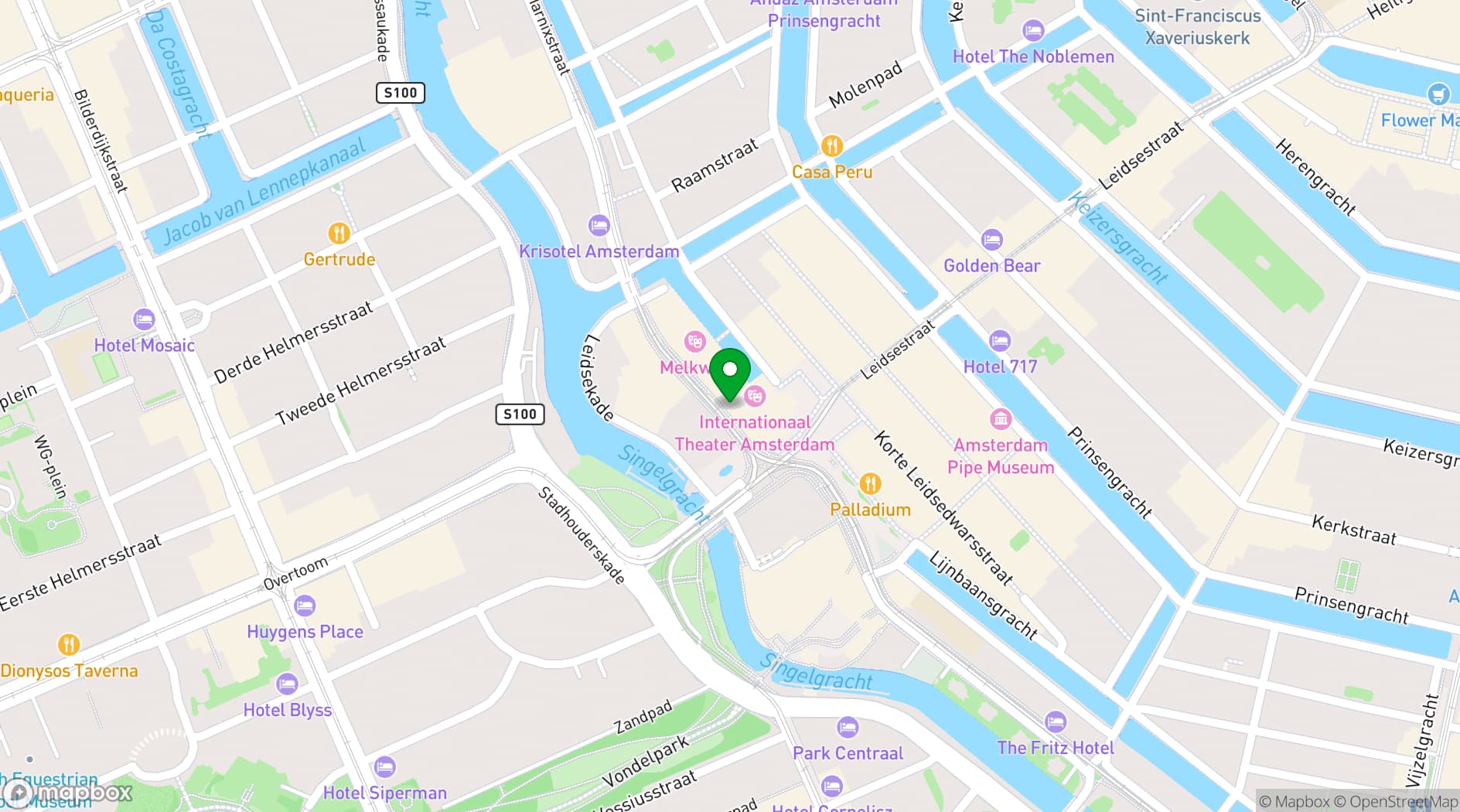 Map showing Internationaal Theater Amsterdam