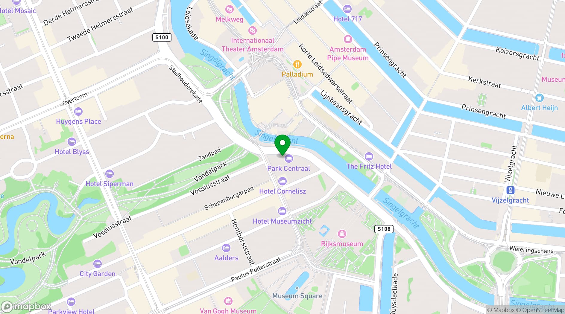 Map showing Park Centraal Amsterdam