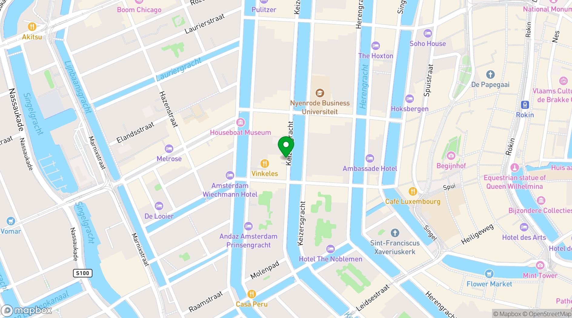 Map showing The Dylan Amsterdam