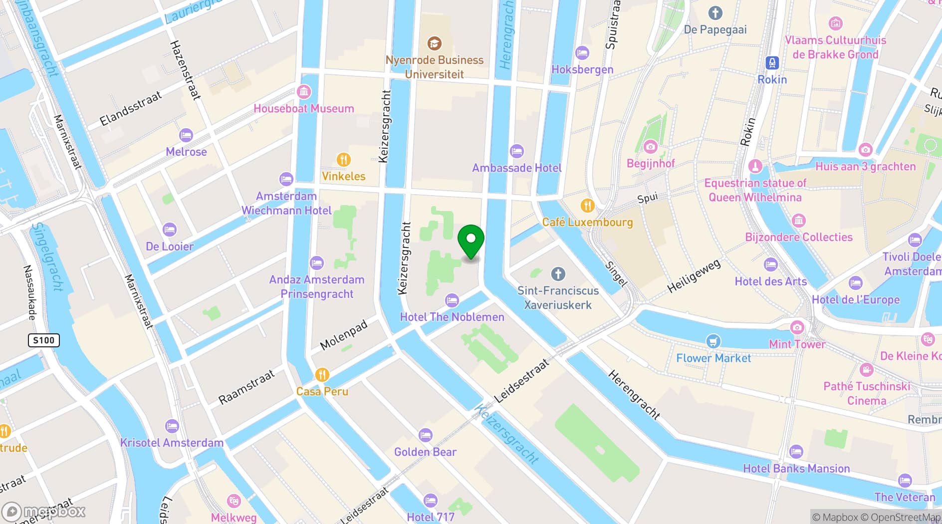 Map showing Museum of the Canals