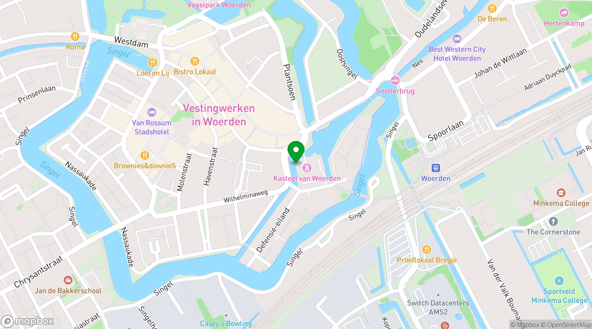 Map showing Kasteel Woerden