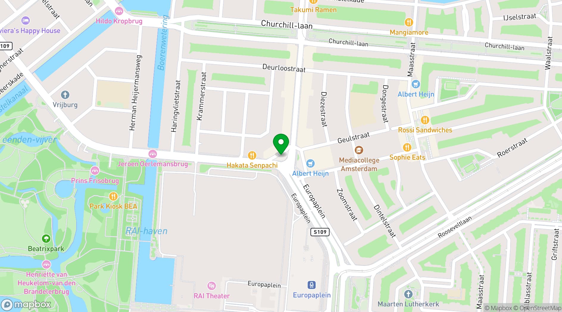 Map showing Strand-Zuid