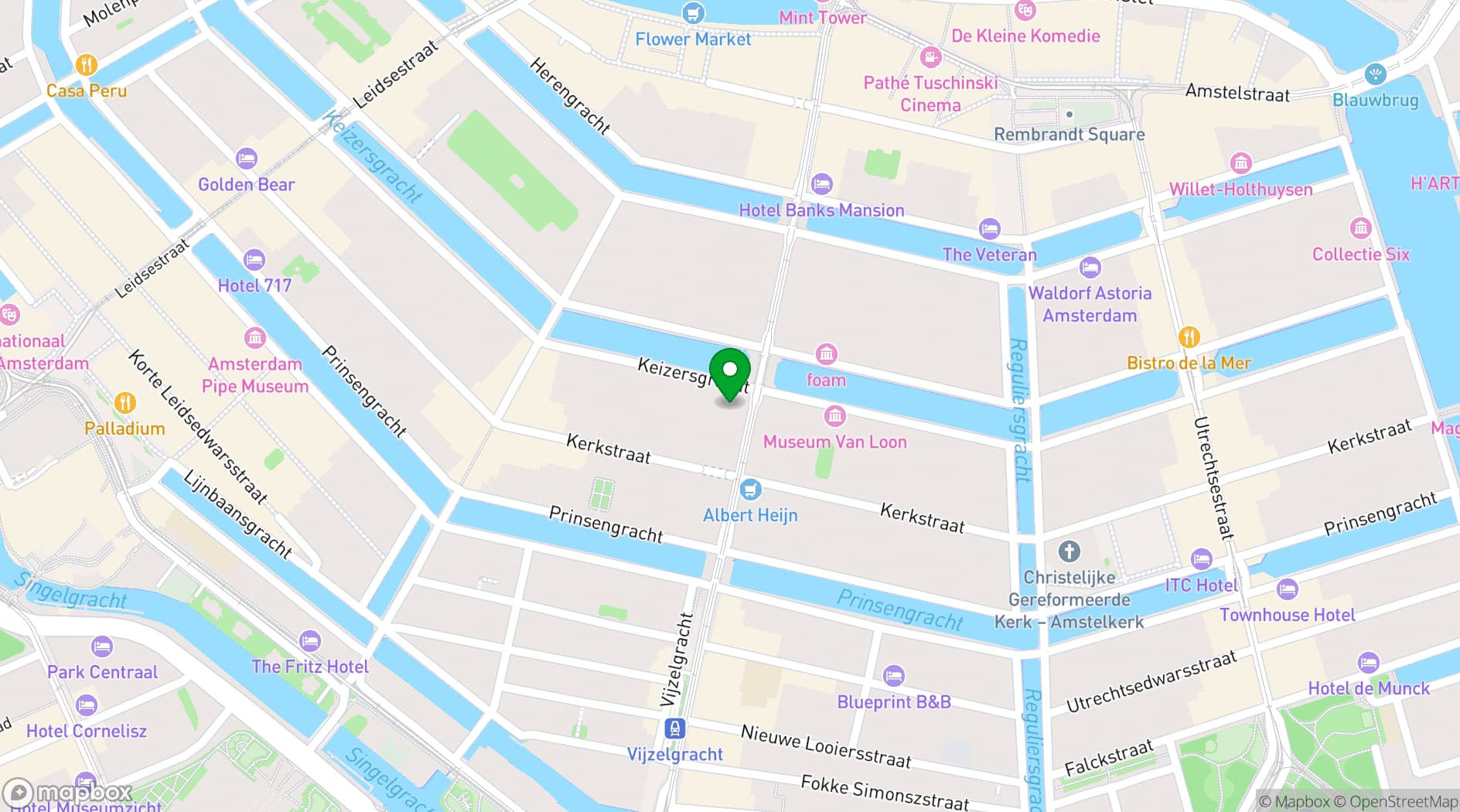 Map showing Spaces Herengracht