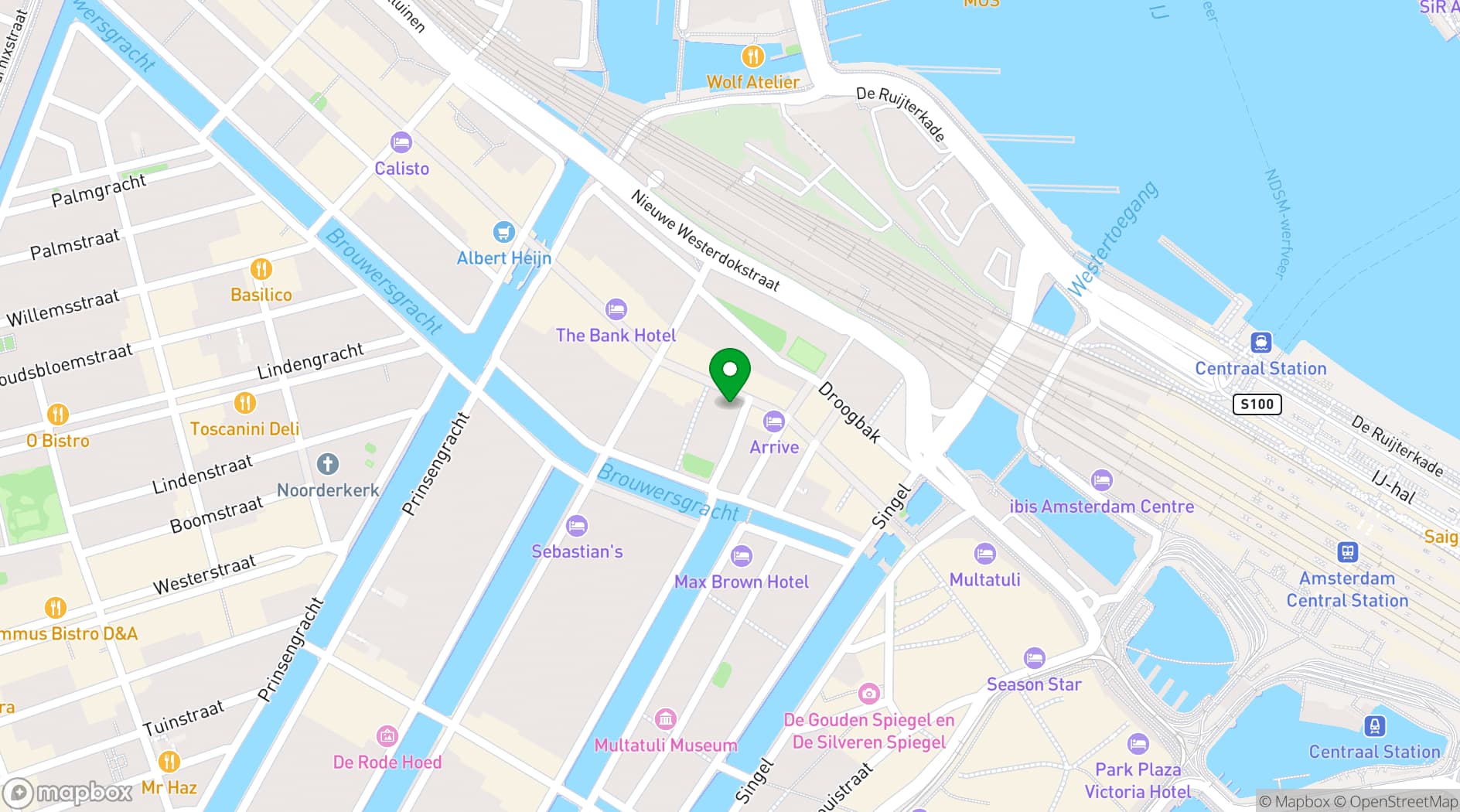 Map showing Het West-Indisch Huis