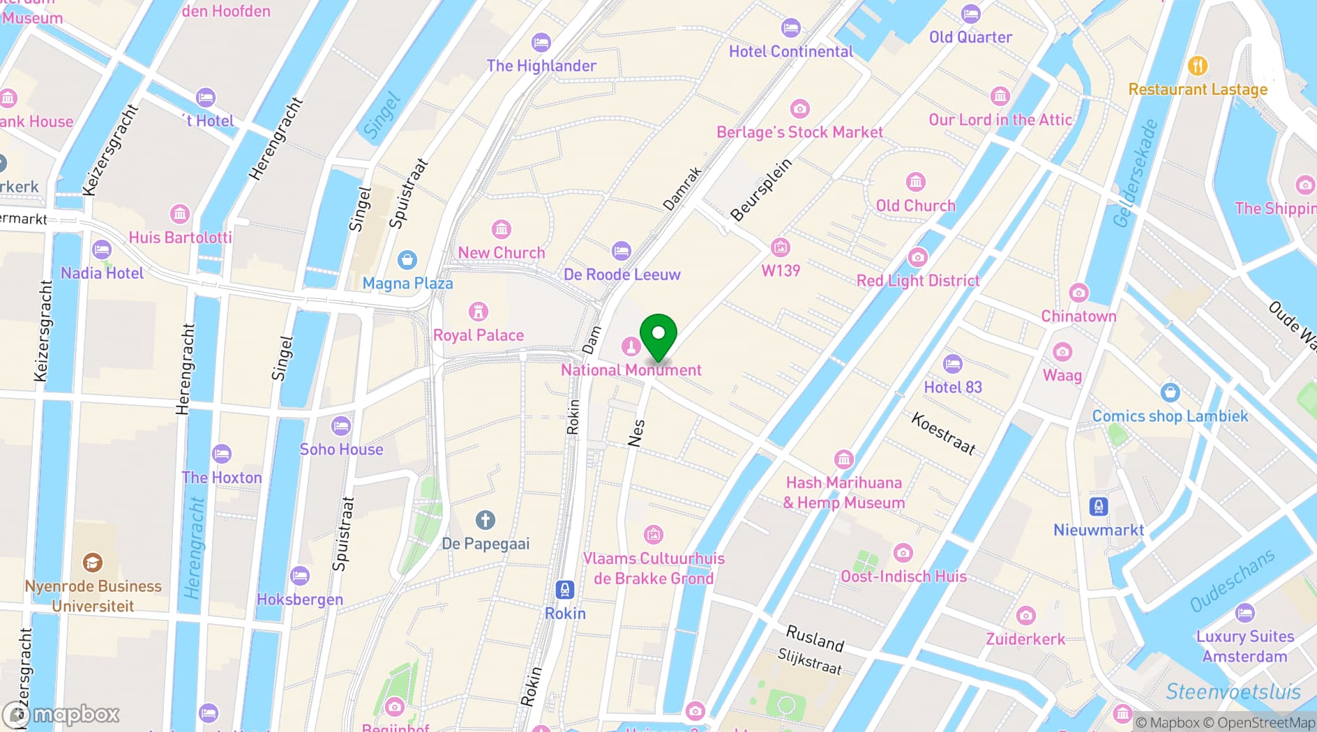 Map showing Anantara Grand Hotel Krasnapolsky Amsterdam