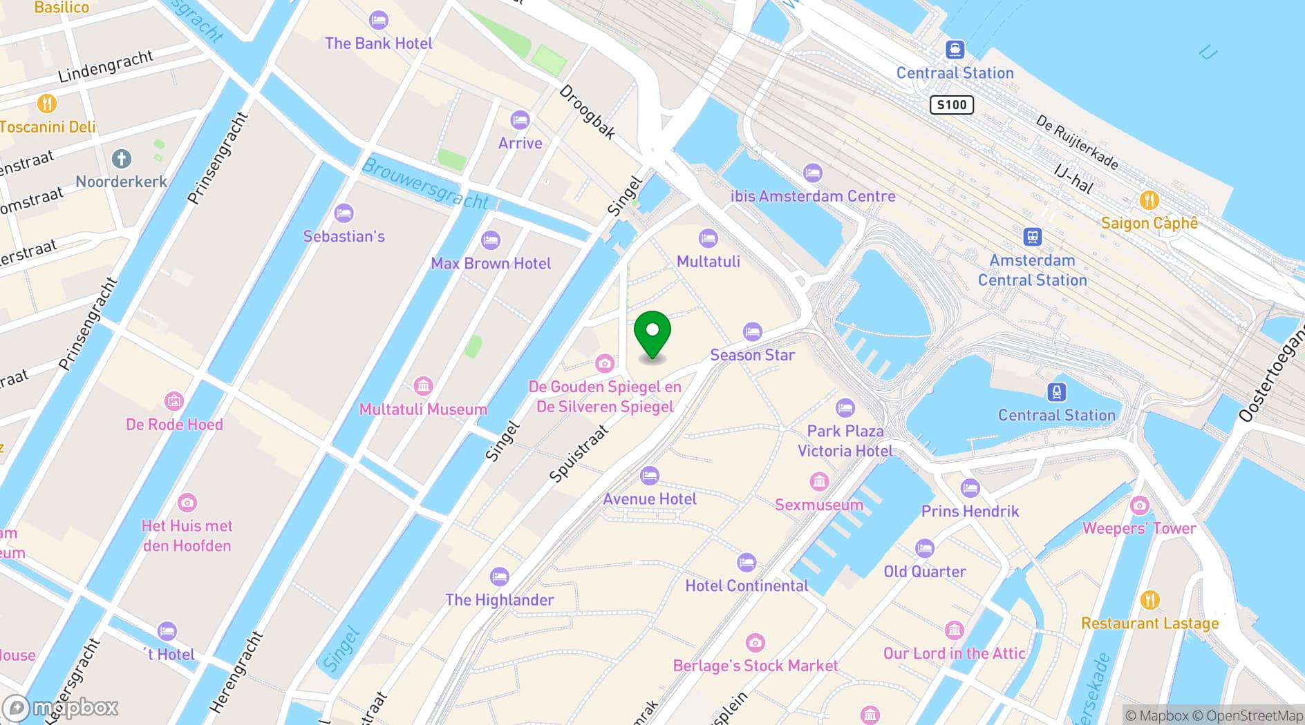 Map showing Renaissance Amsterdam Hotel