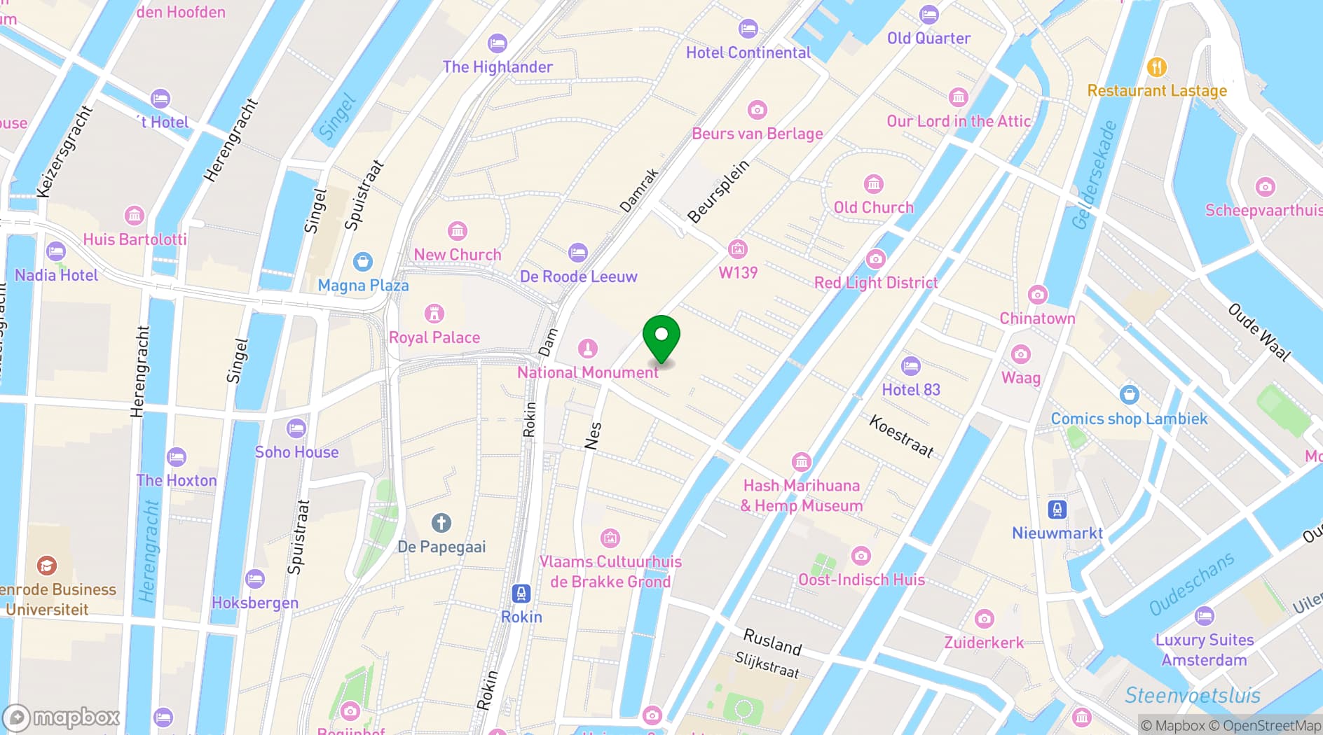 Map showing The White Room