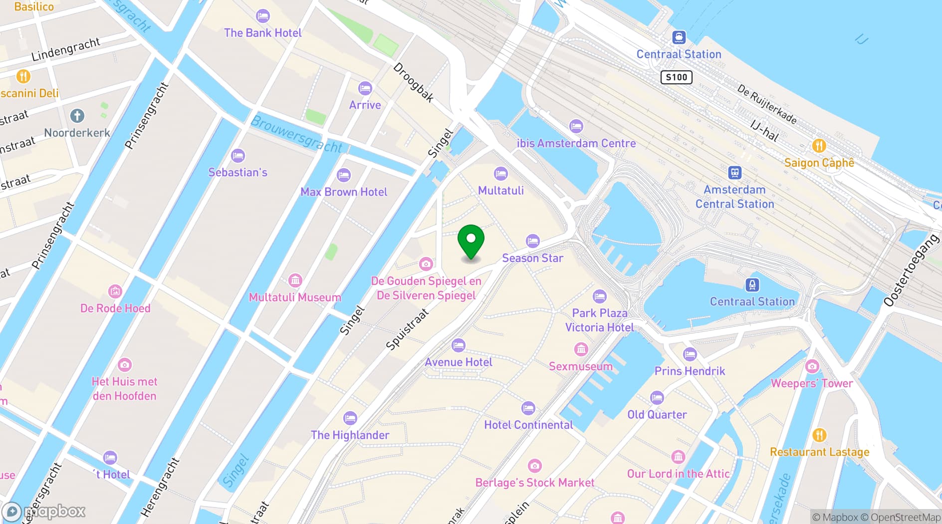 Map showing Renaissance Amsterdam Hotel