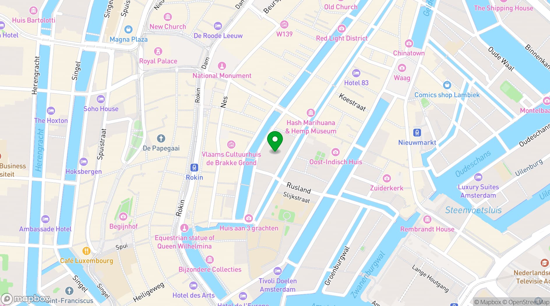 Map showing Sofitel Legend The Grand Amsterdam