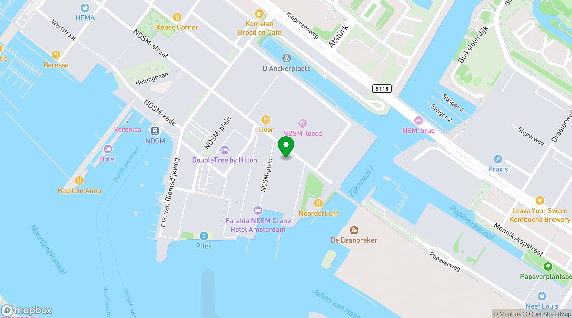 Map showing NDSM