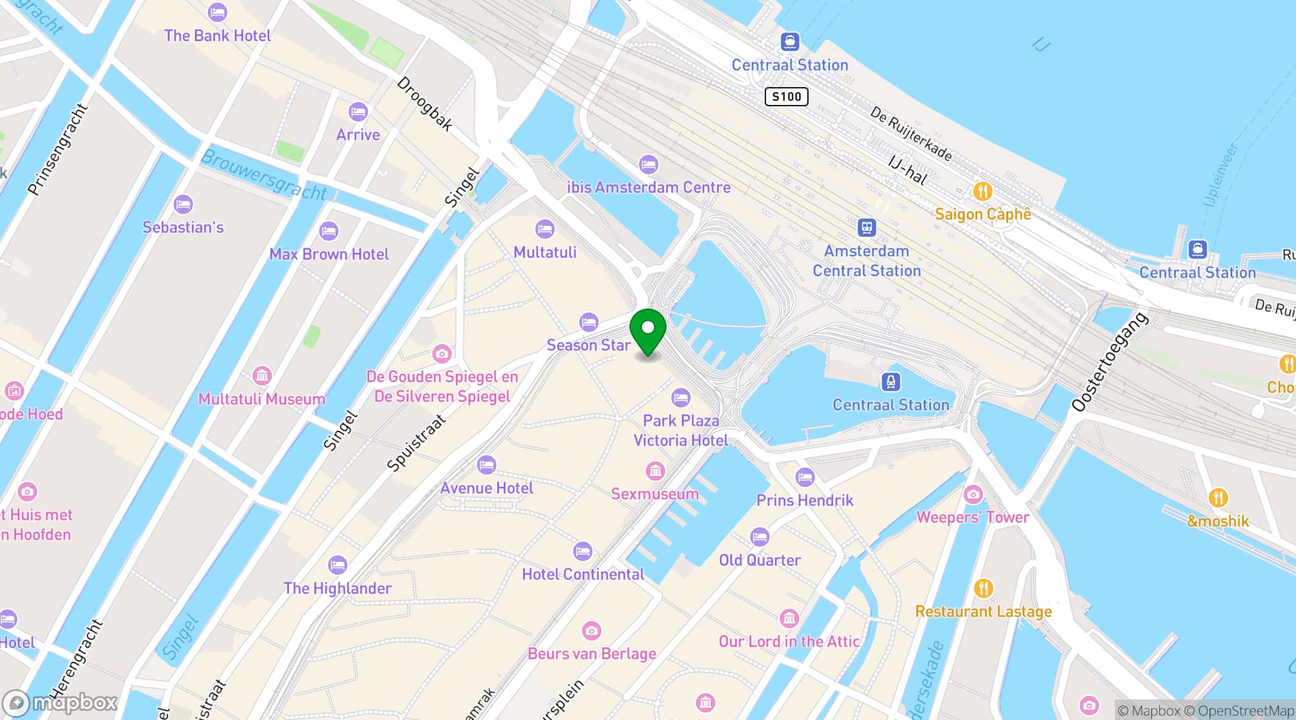 Map showing art'otel Amsterdam
